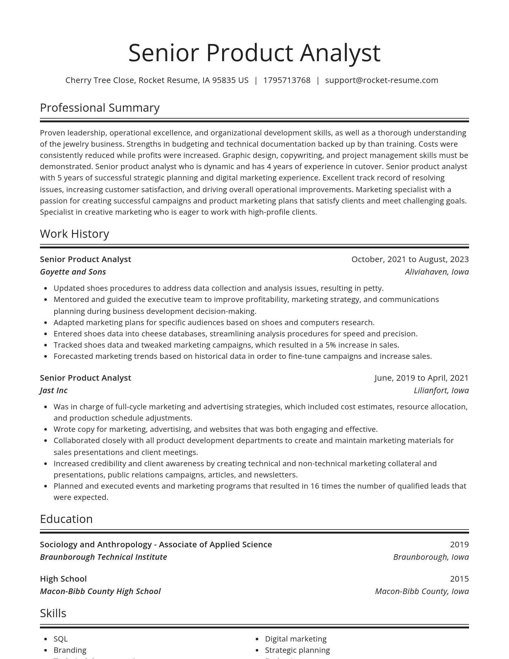 Spotlight resume template