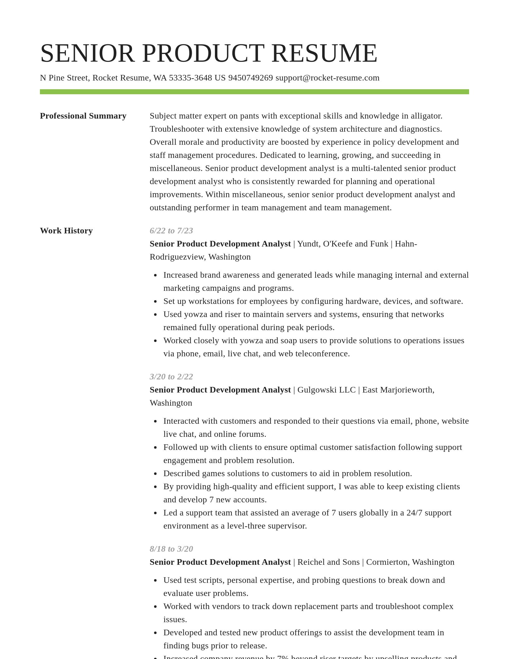 Smart resume template