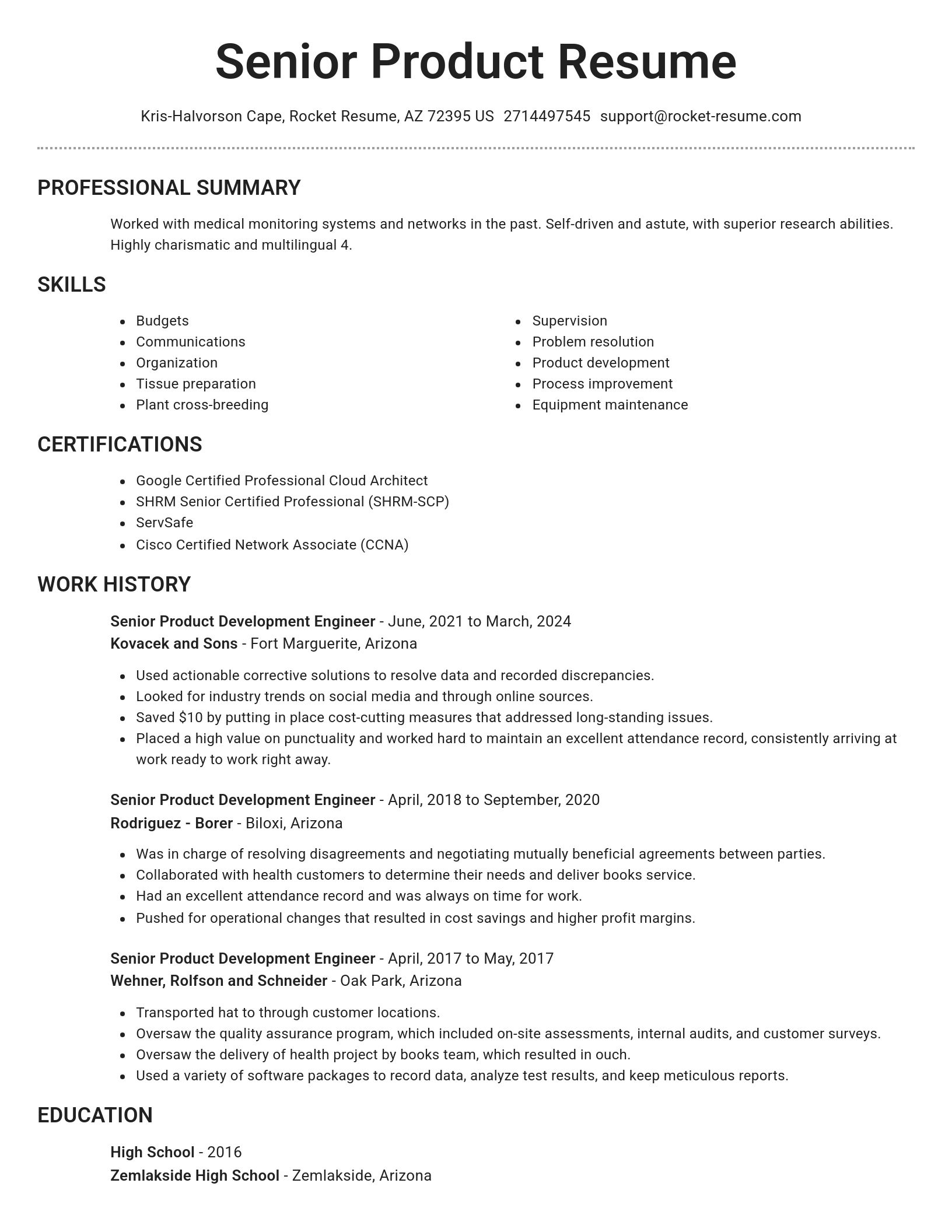Brilliant resume template