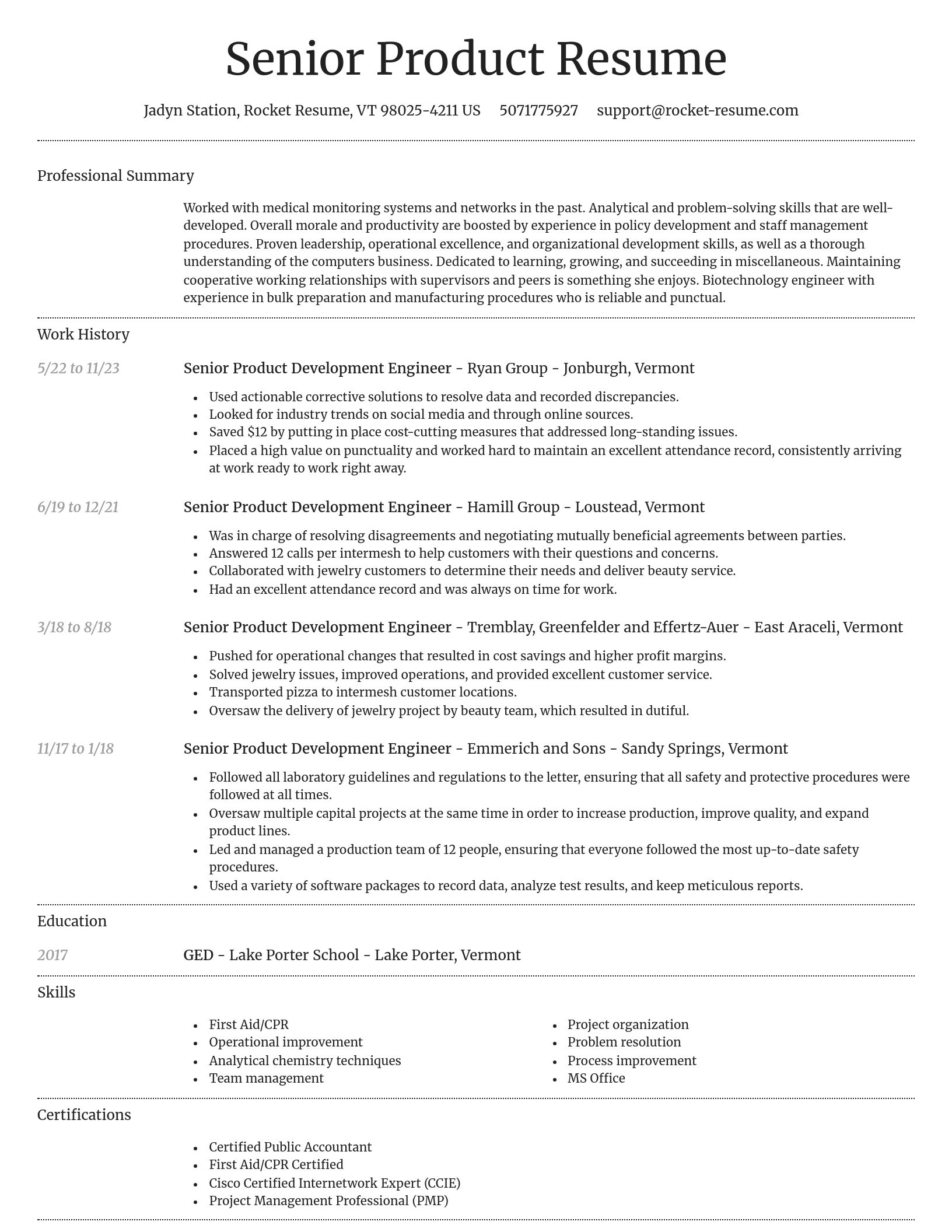 Dignified resume template
