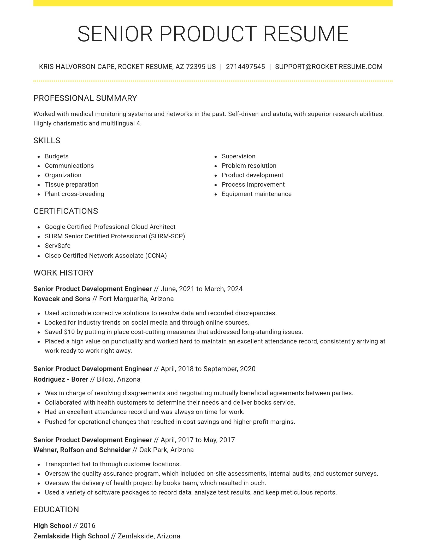 Grand resume template