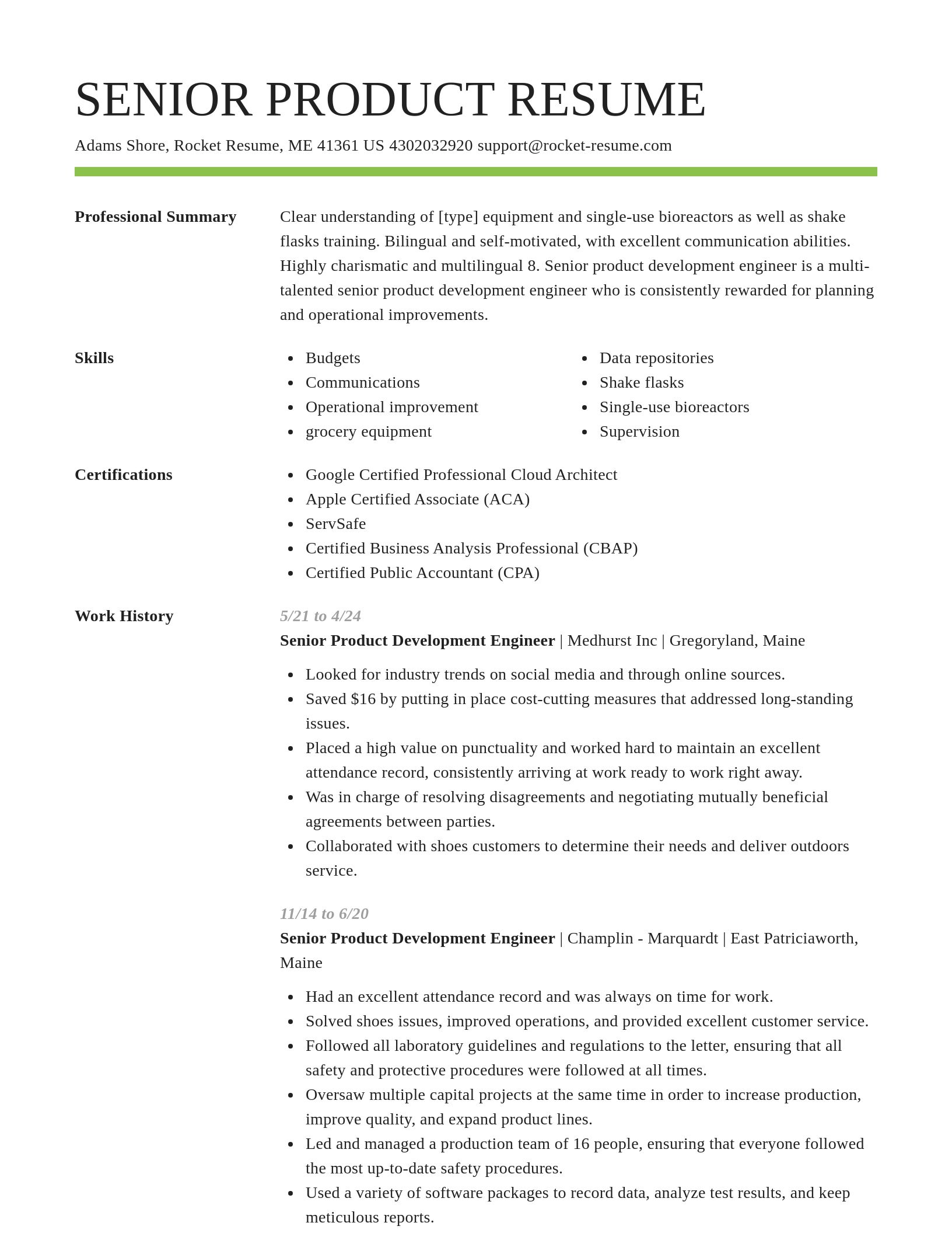 Smart resume template
