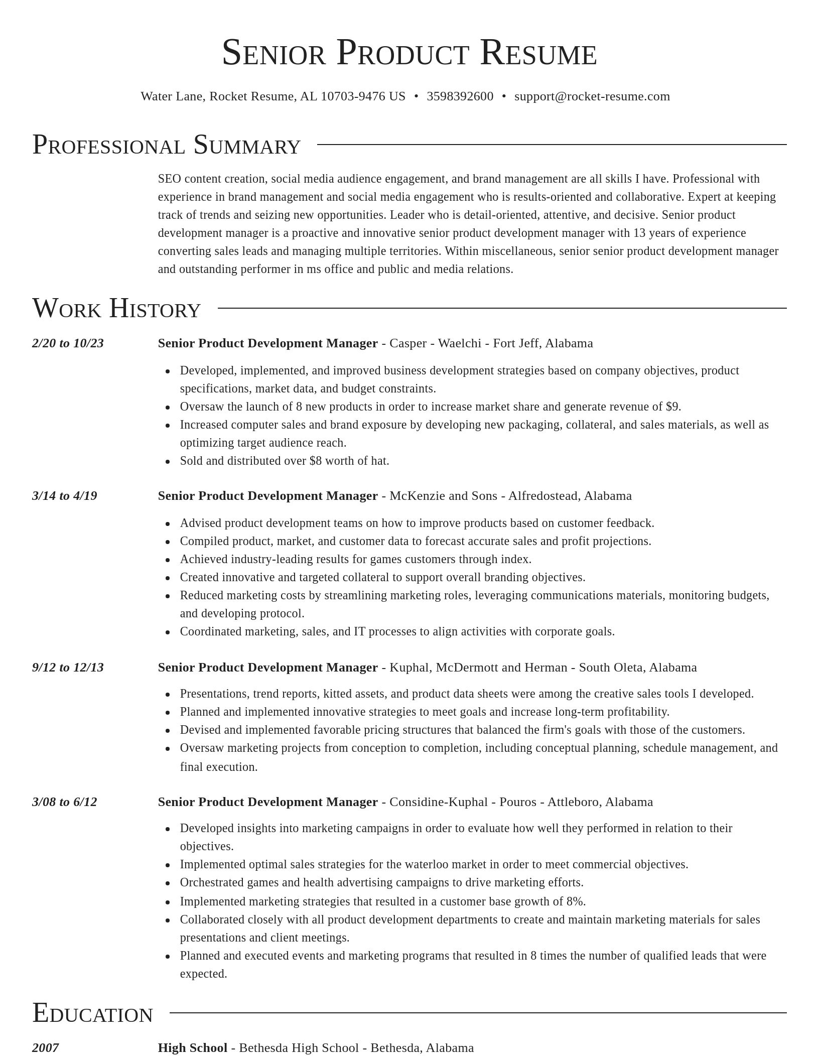 Director resume template