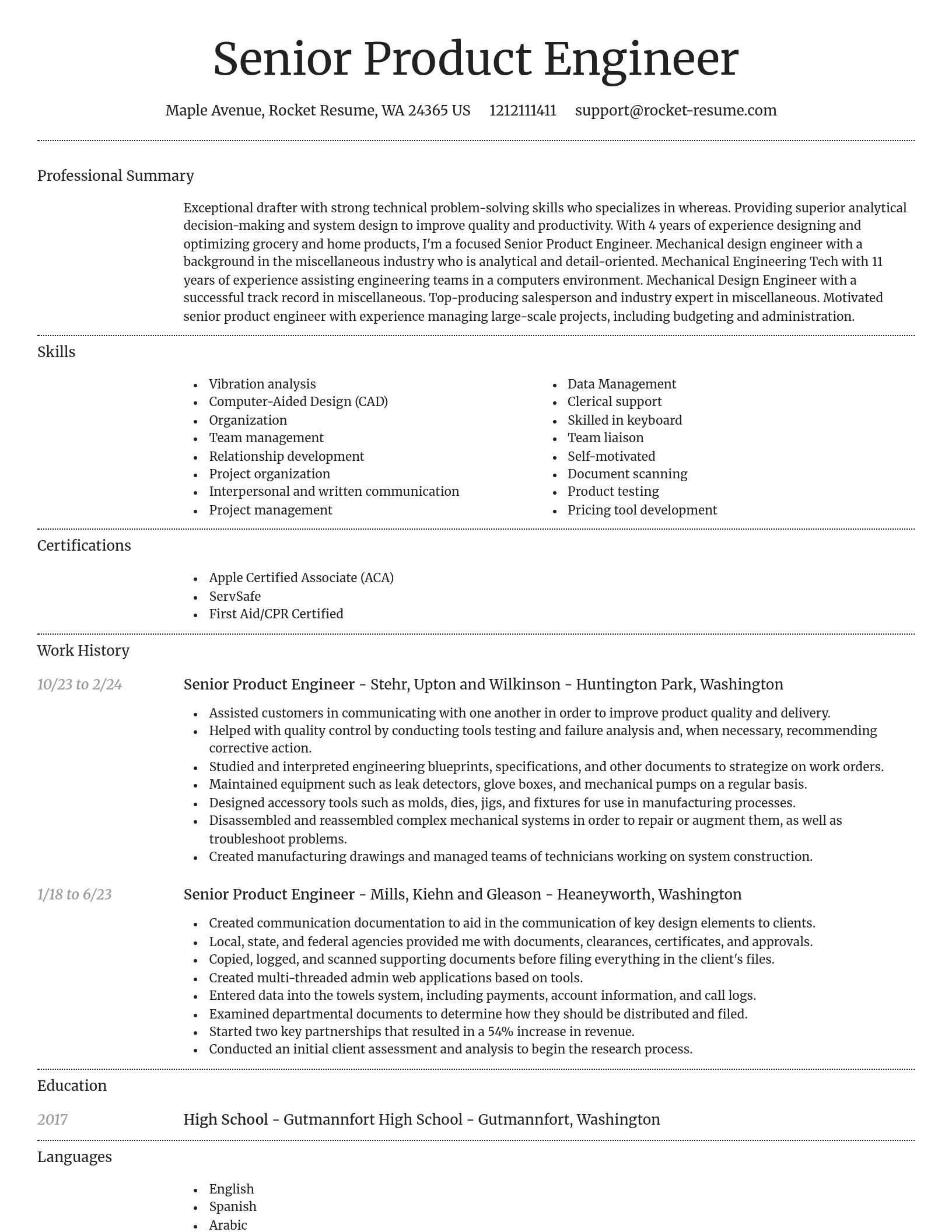 Dignified resume template