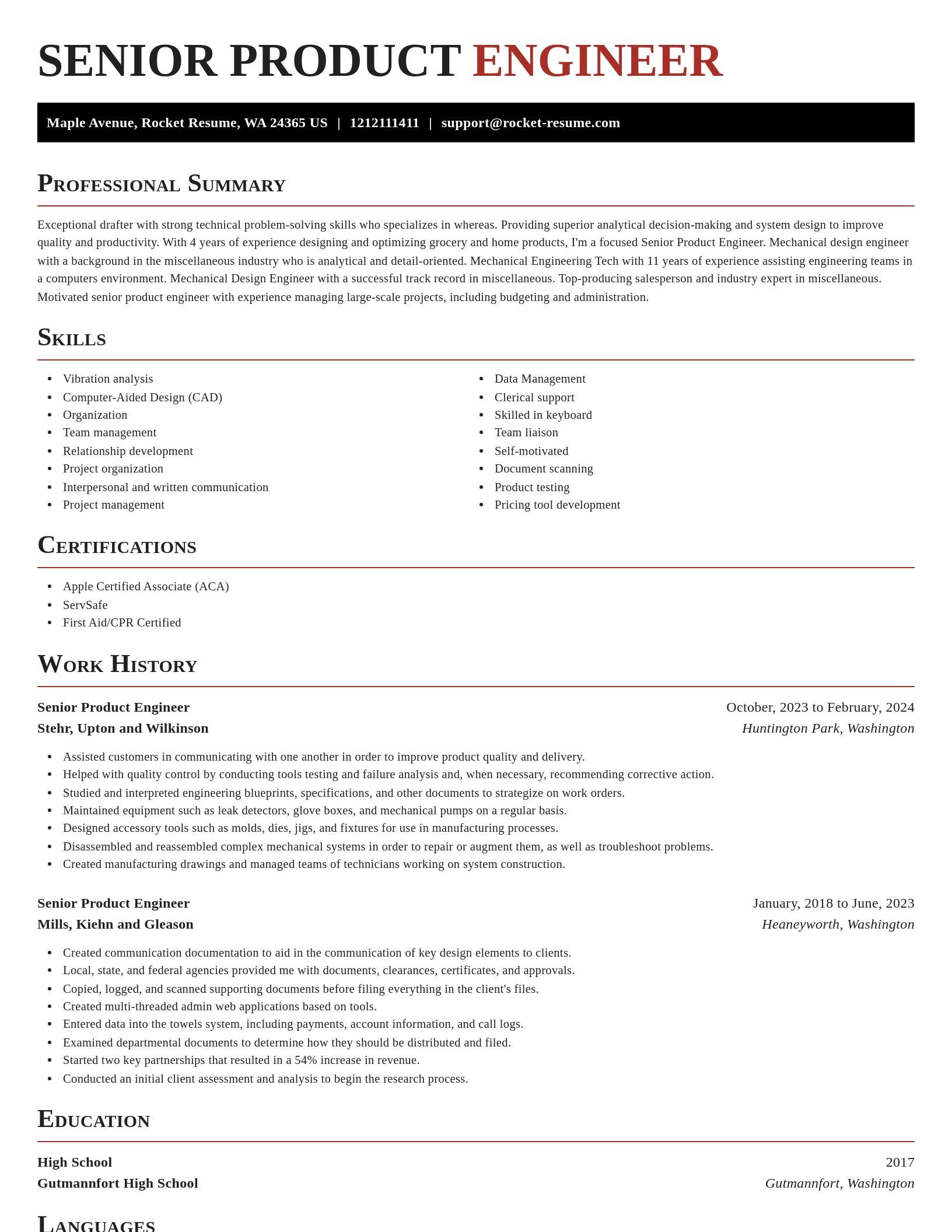 Exquisite resume template