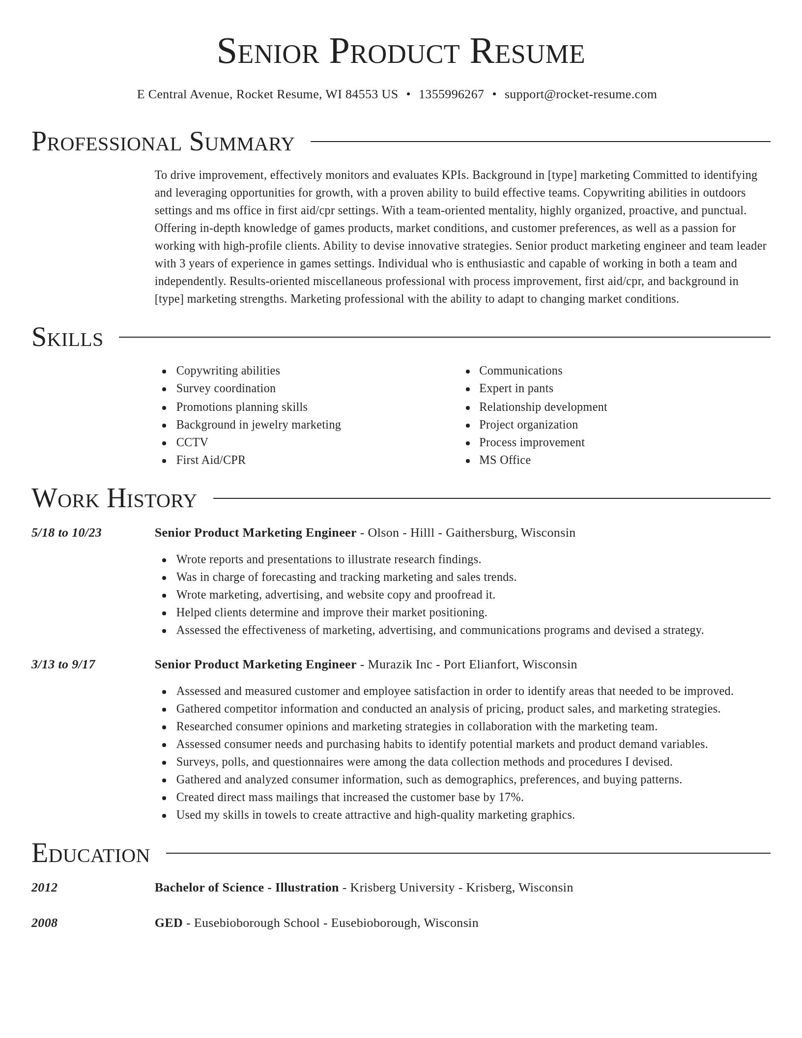 Director resume template