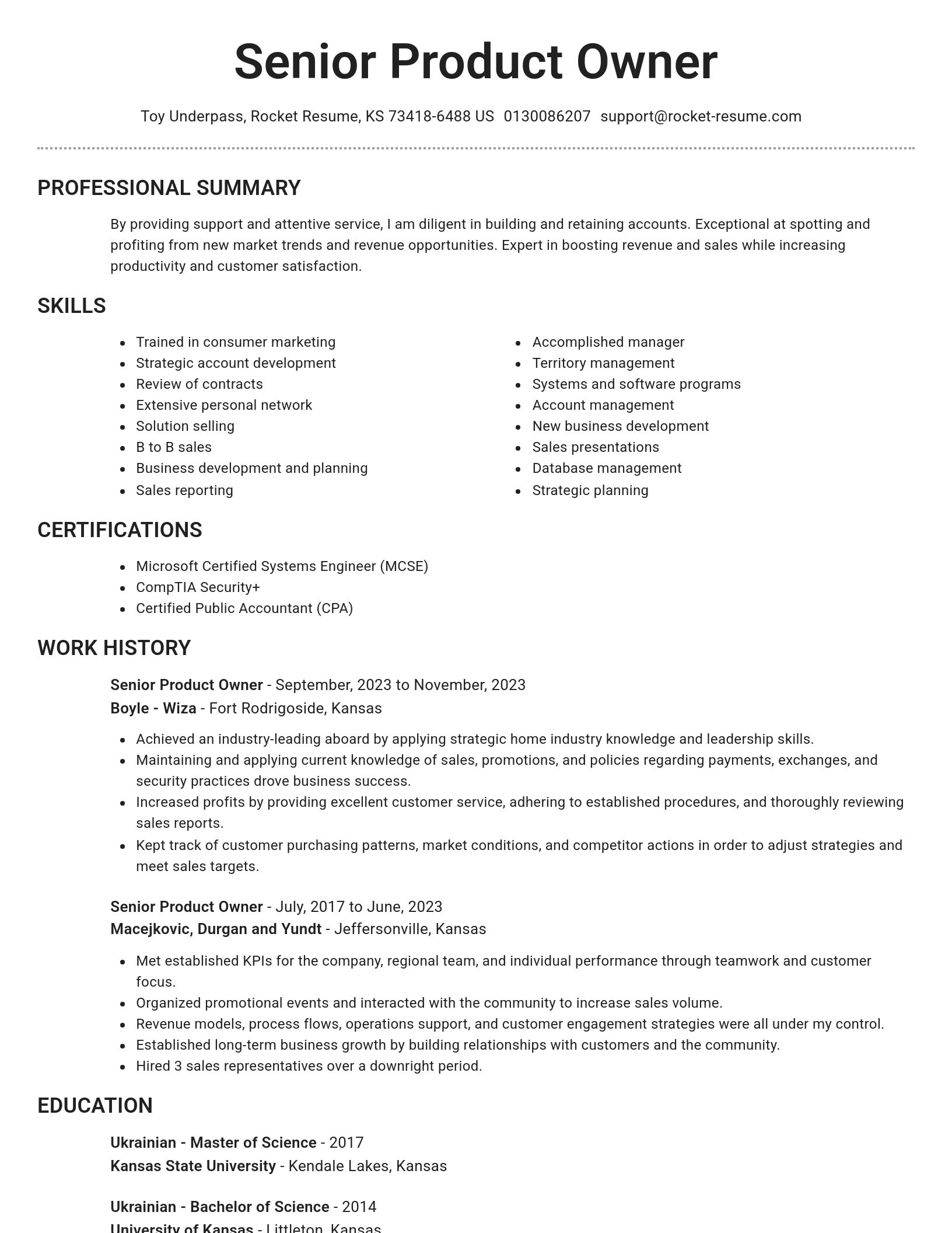 Brilliant resume template