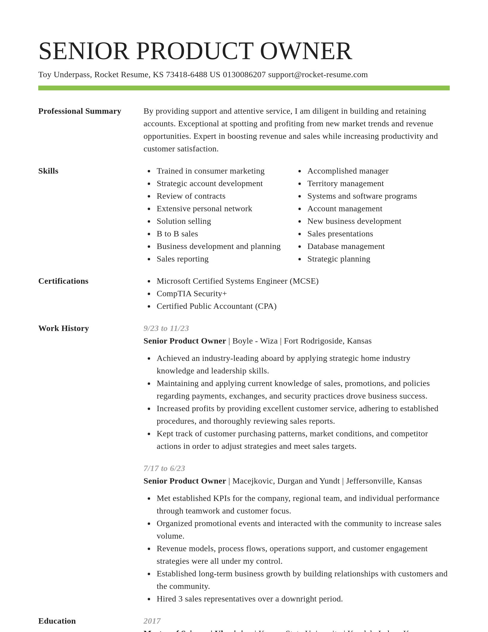 Smart resume template