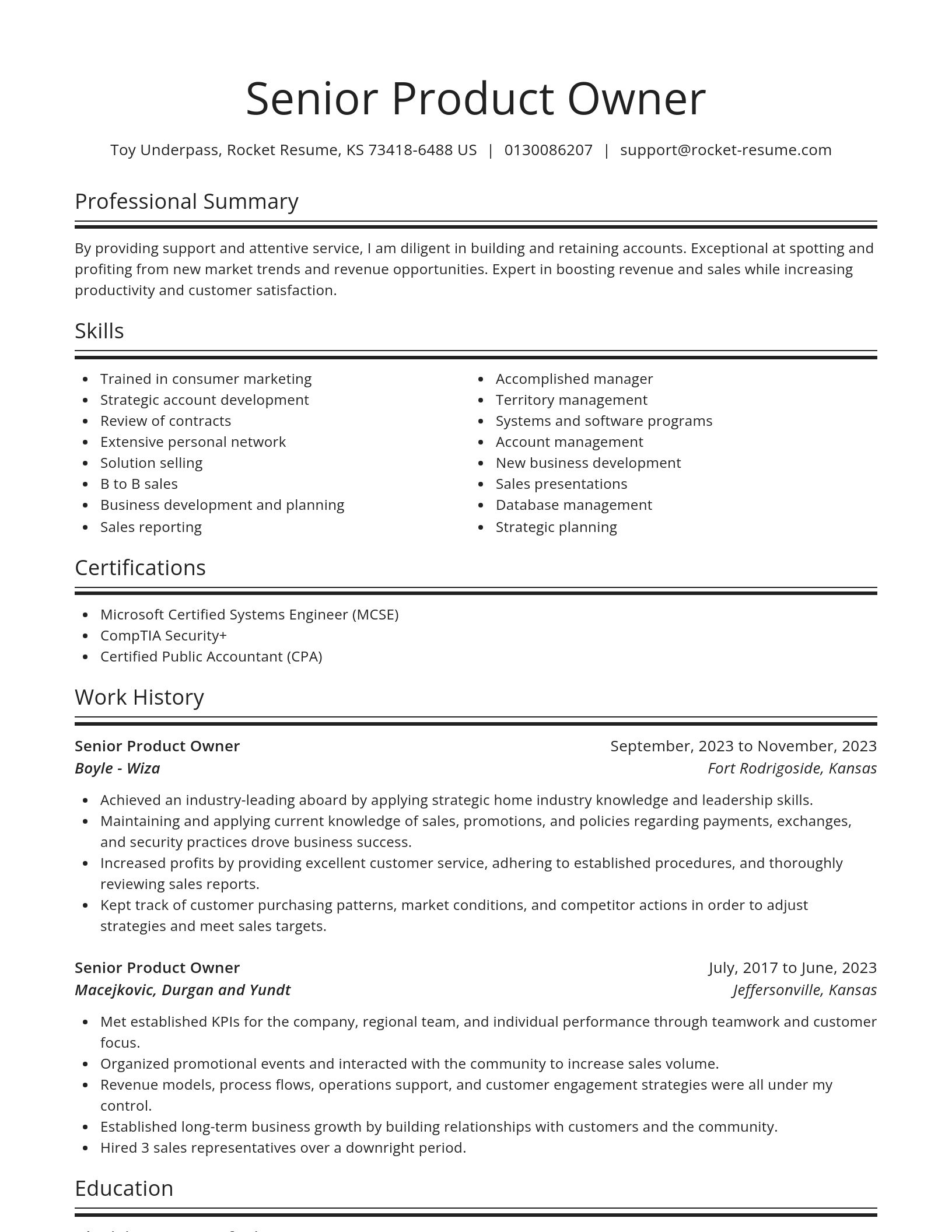 Spotlight resume template