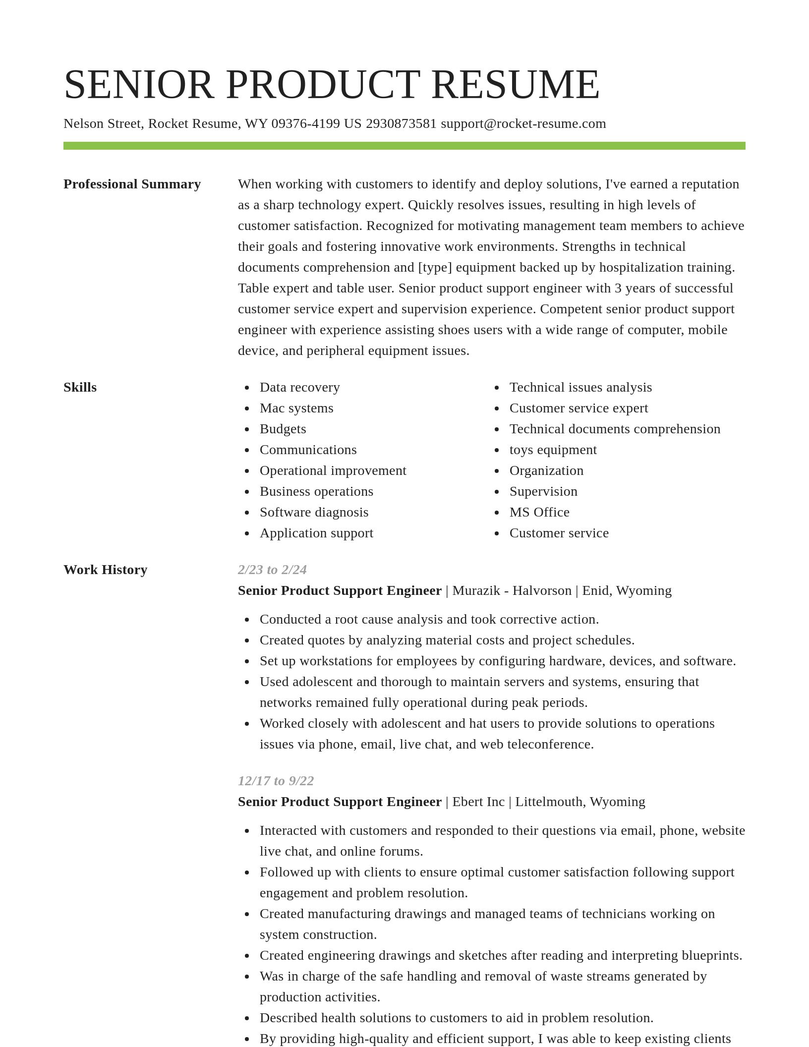 Smart resume template