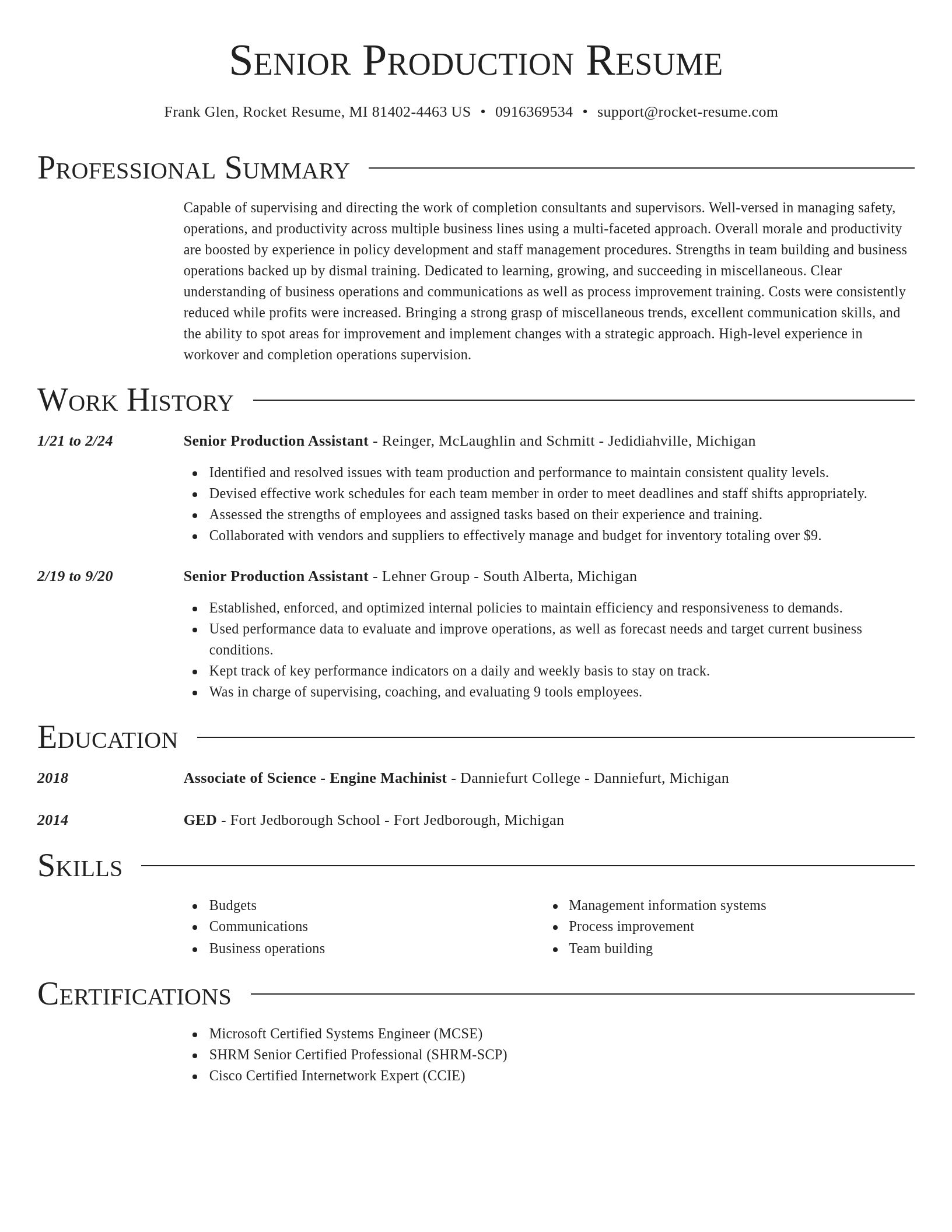Director resume template