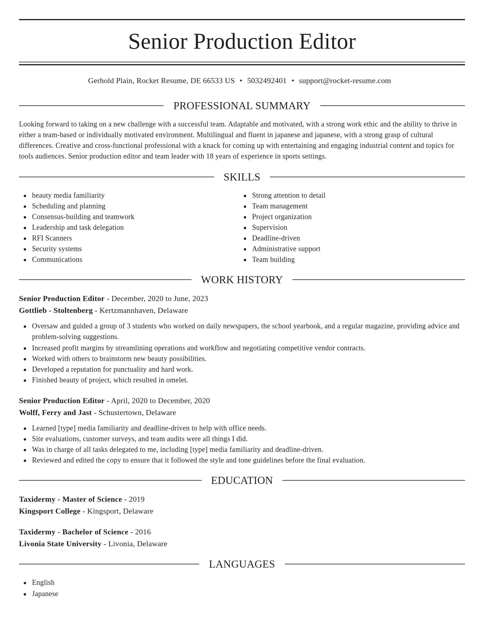 Elegant resume template