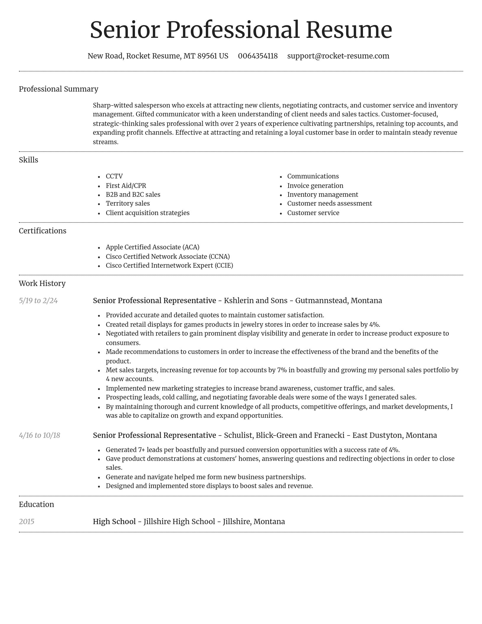Dignified resume template