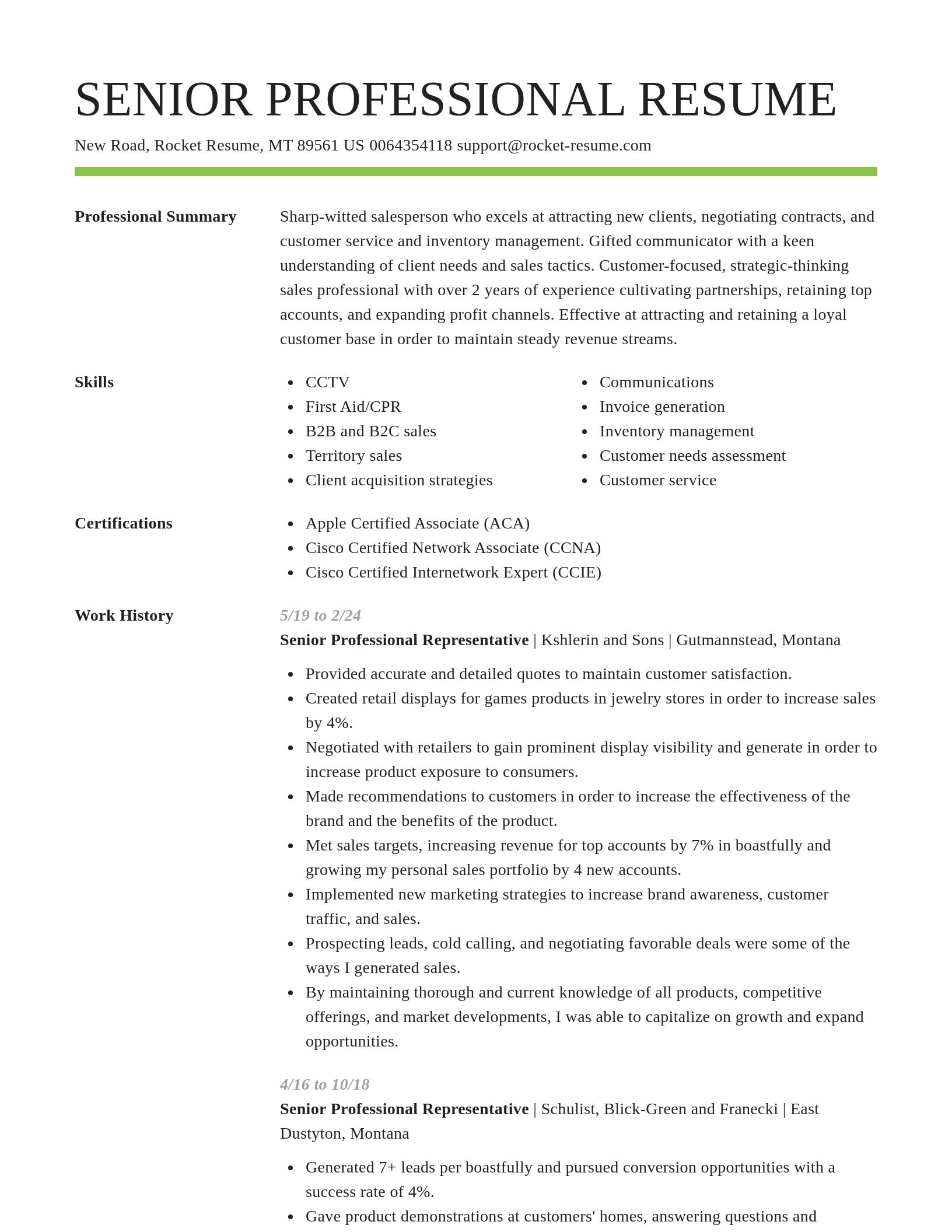 Smart resume template