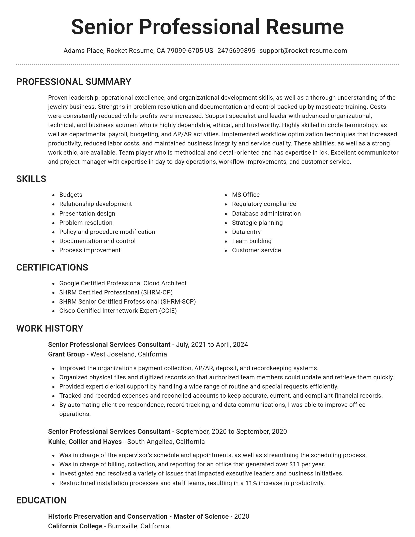 Brilliant resume template