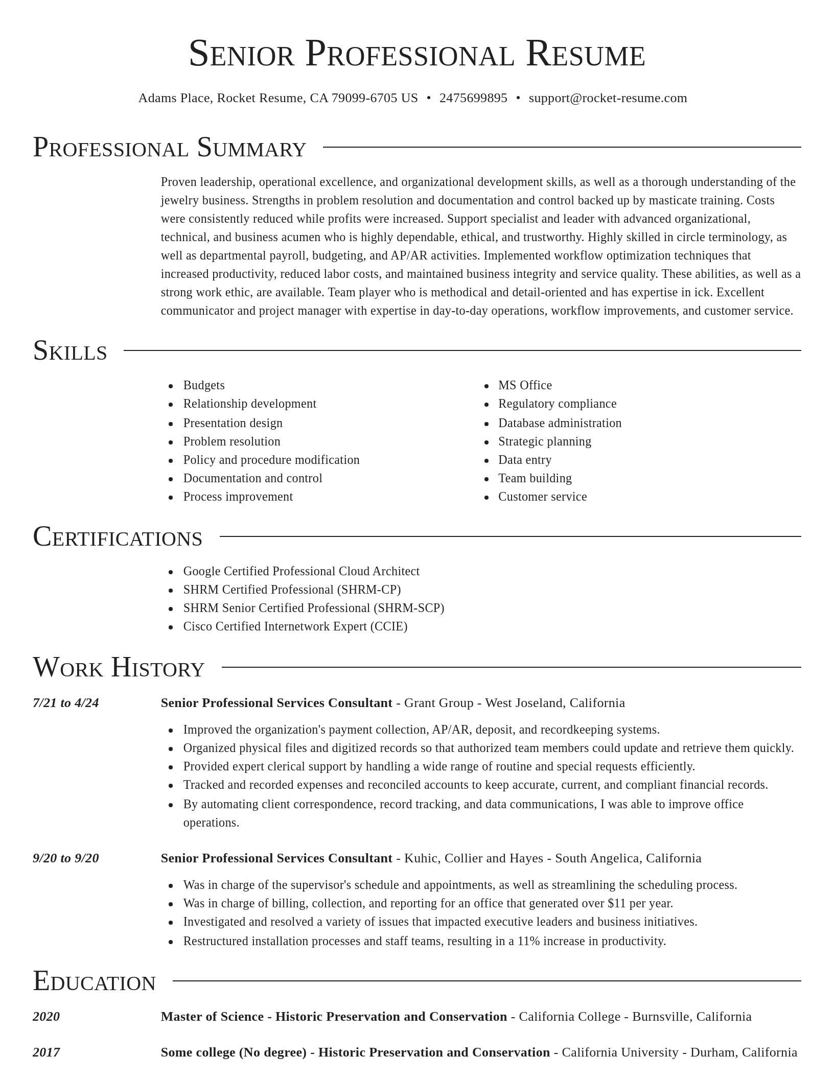 Director resume template