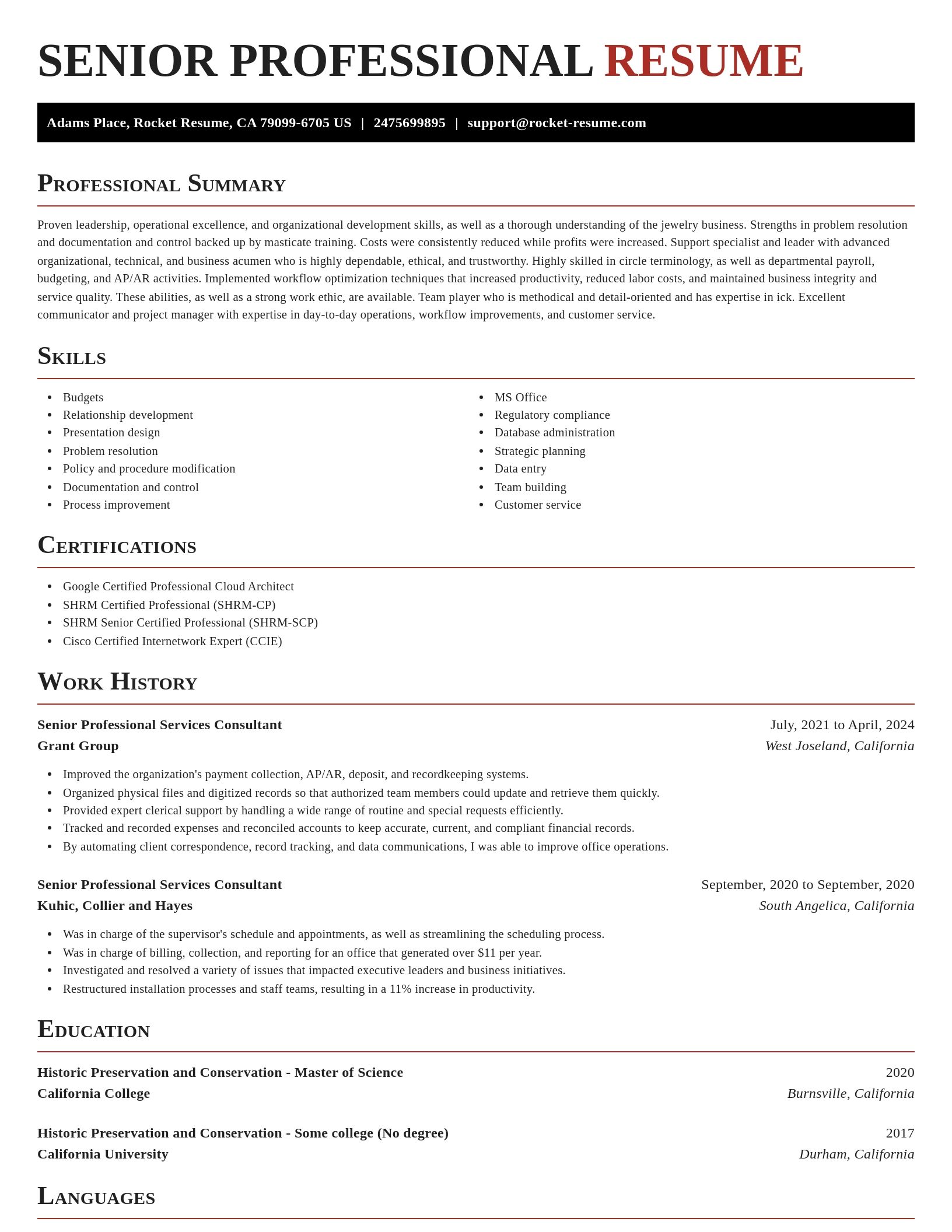 Exquisite resume template