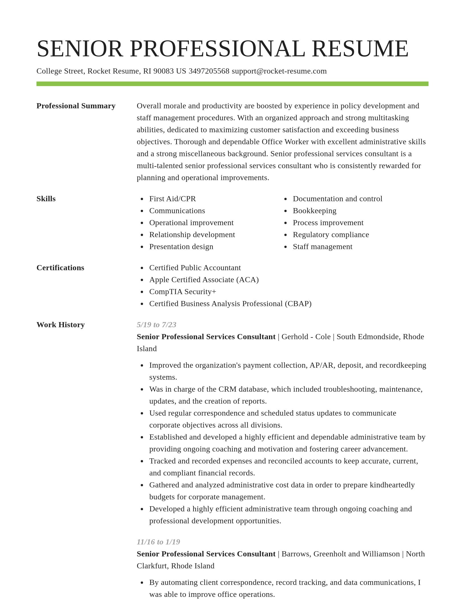 Smart resume template