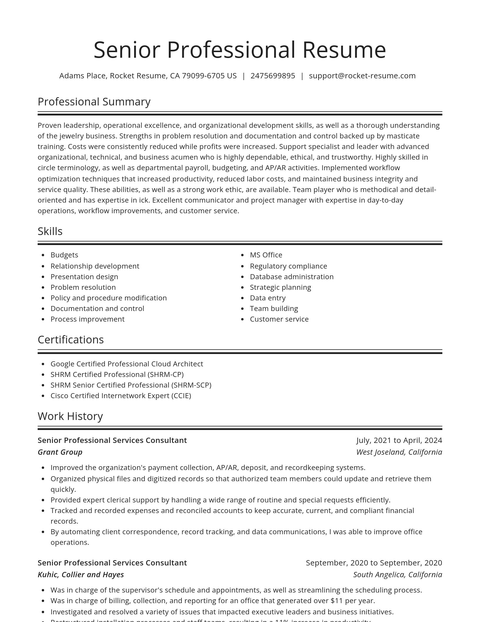 Spotlight resume template
