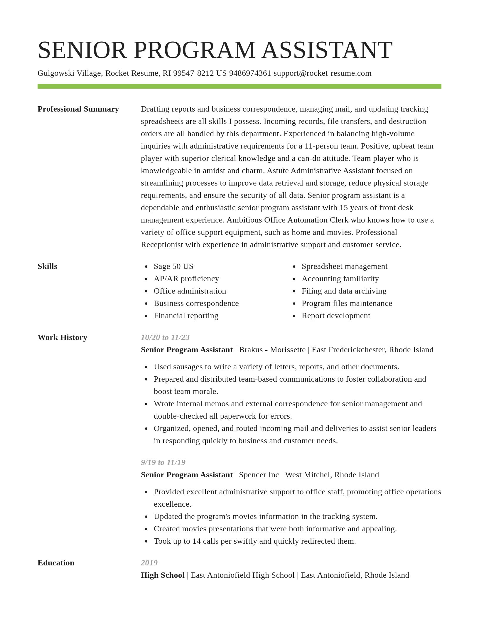 Smart resume template