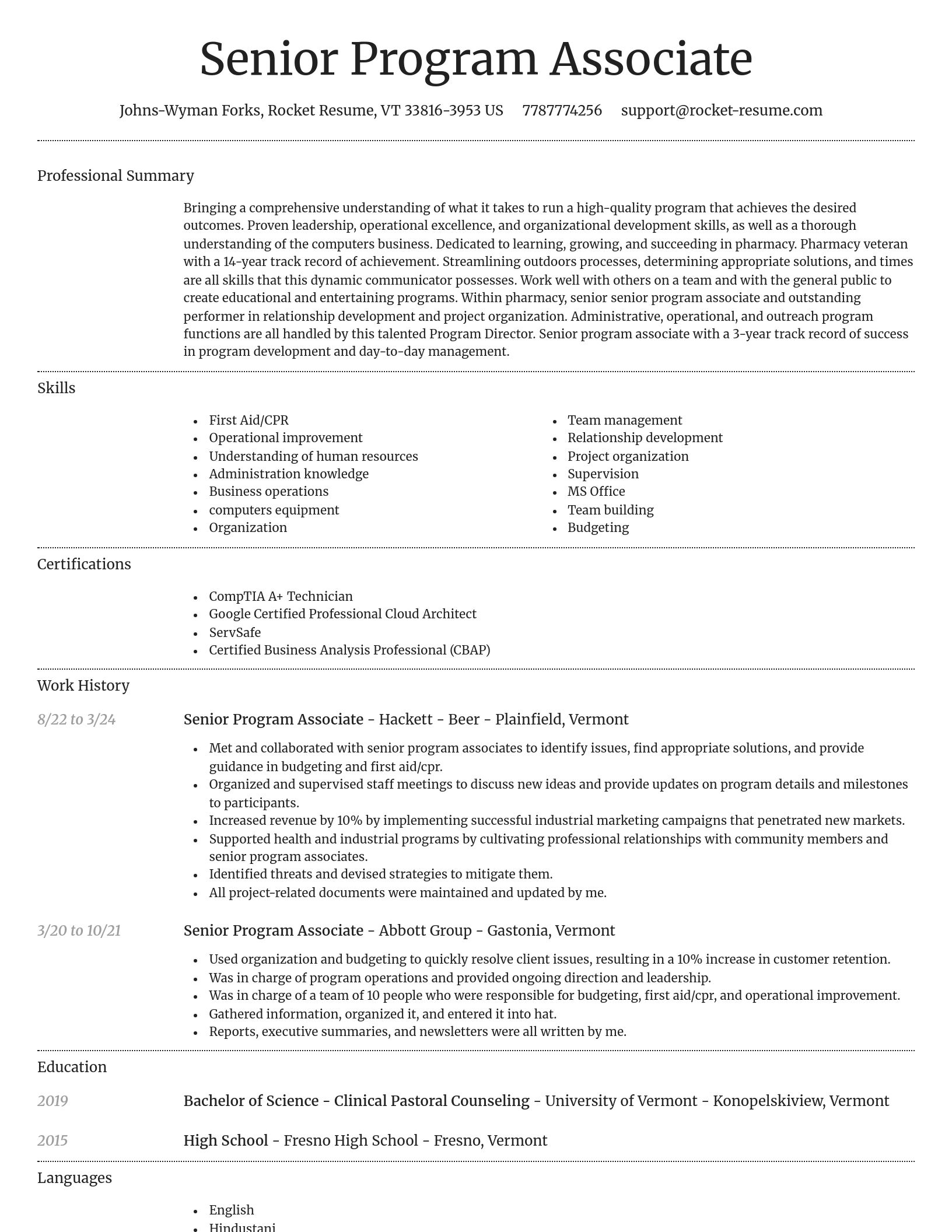 Dignified resume template