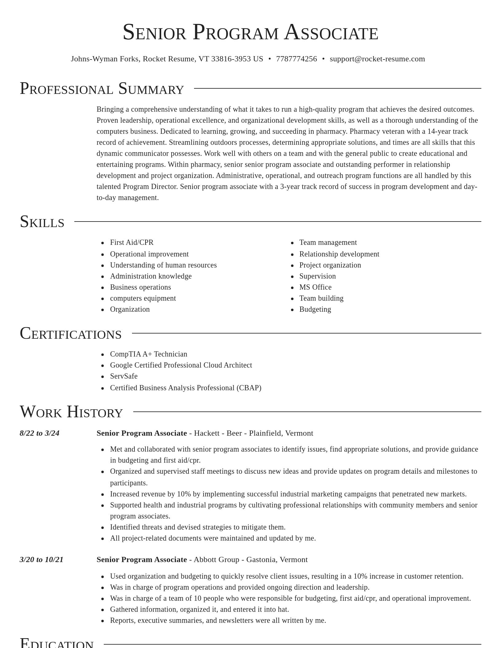 Director resume template