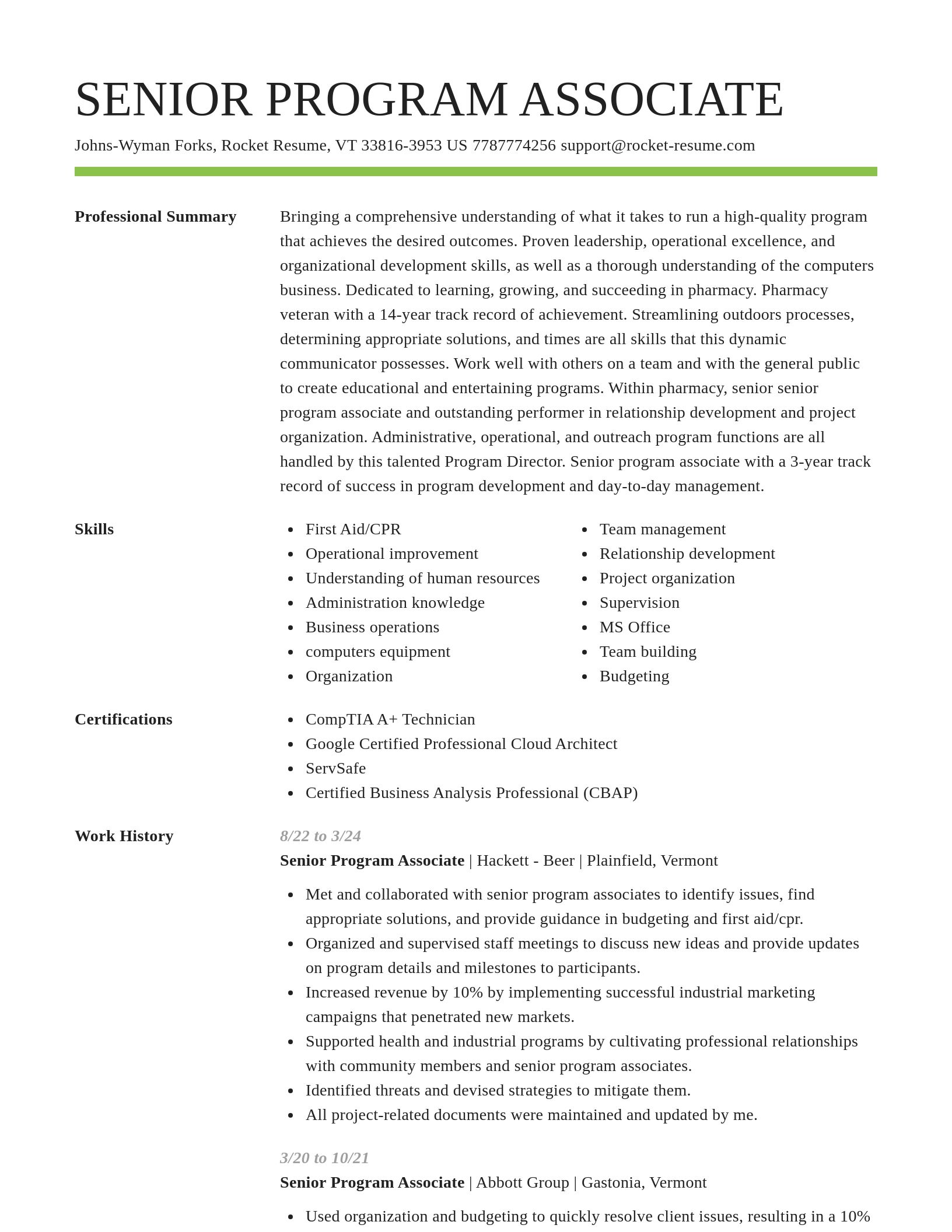 Smart resume template