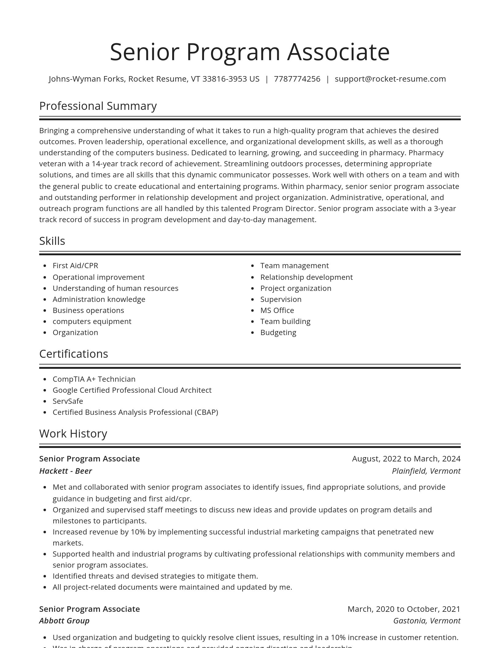 Spotlight resume template
