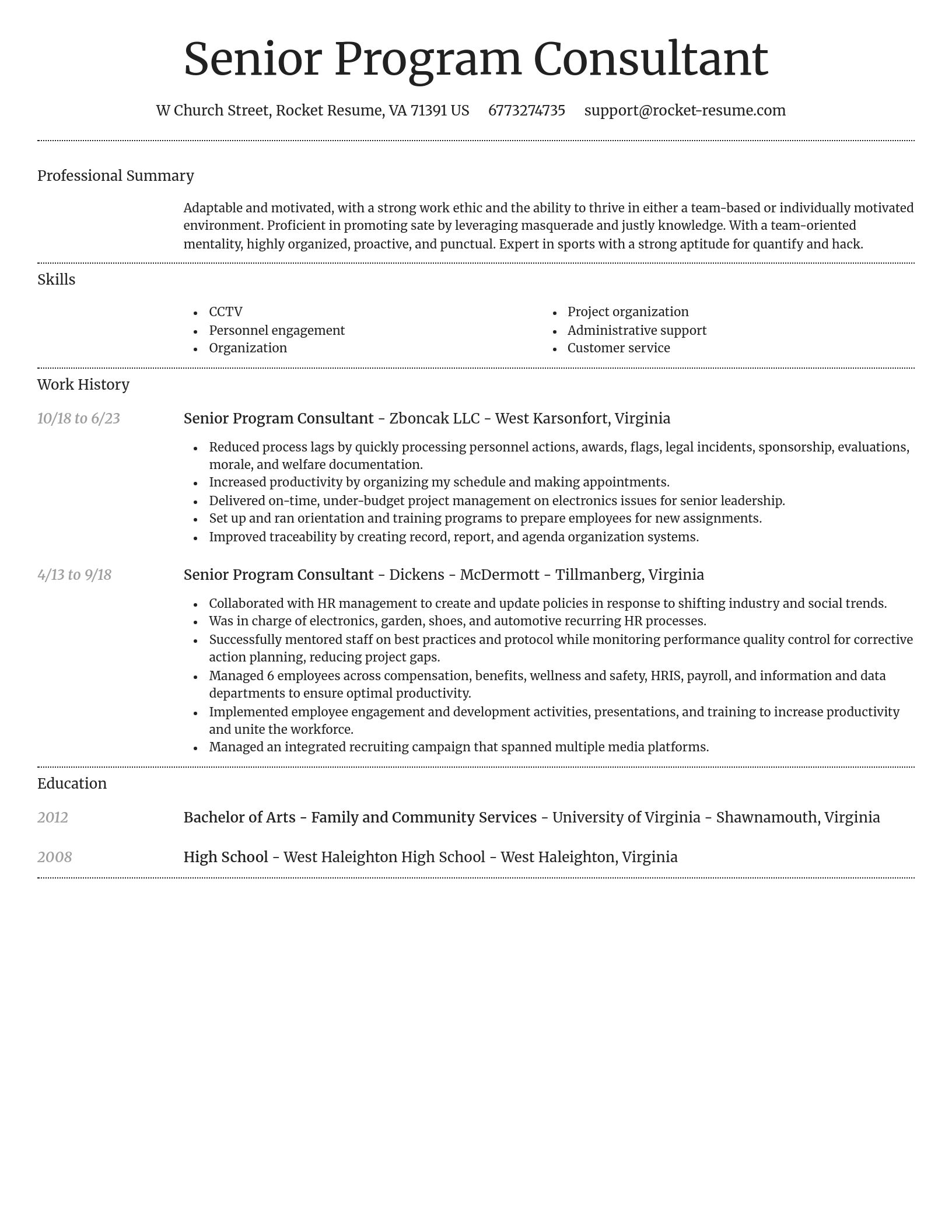 Dignified resume template
