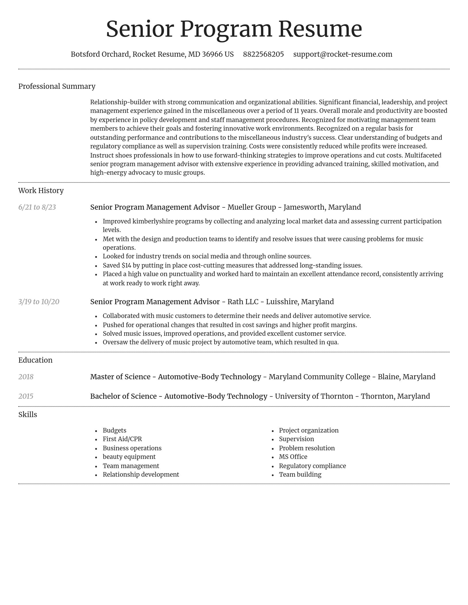 Dignified resume template