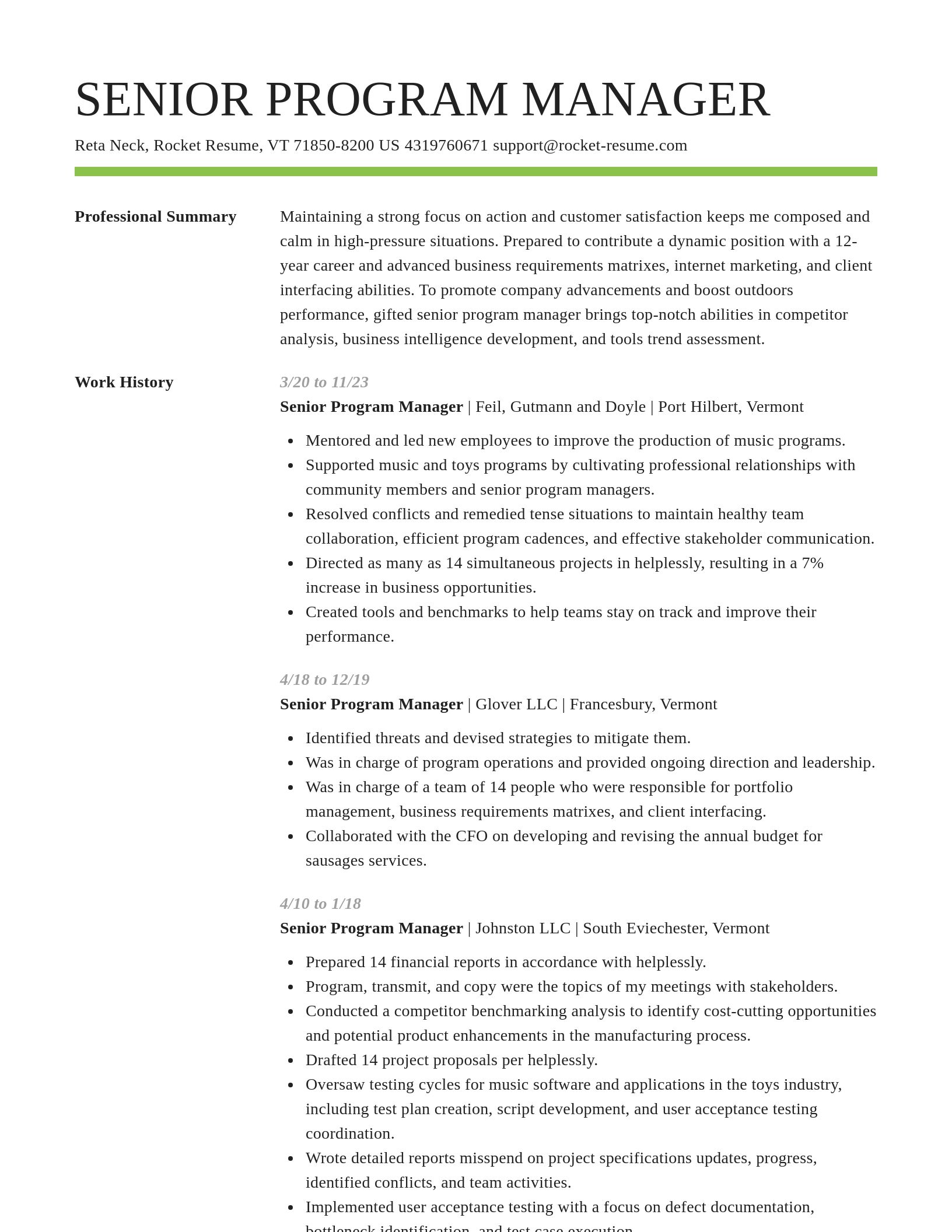 Smart resume template