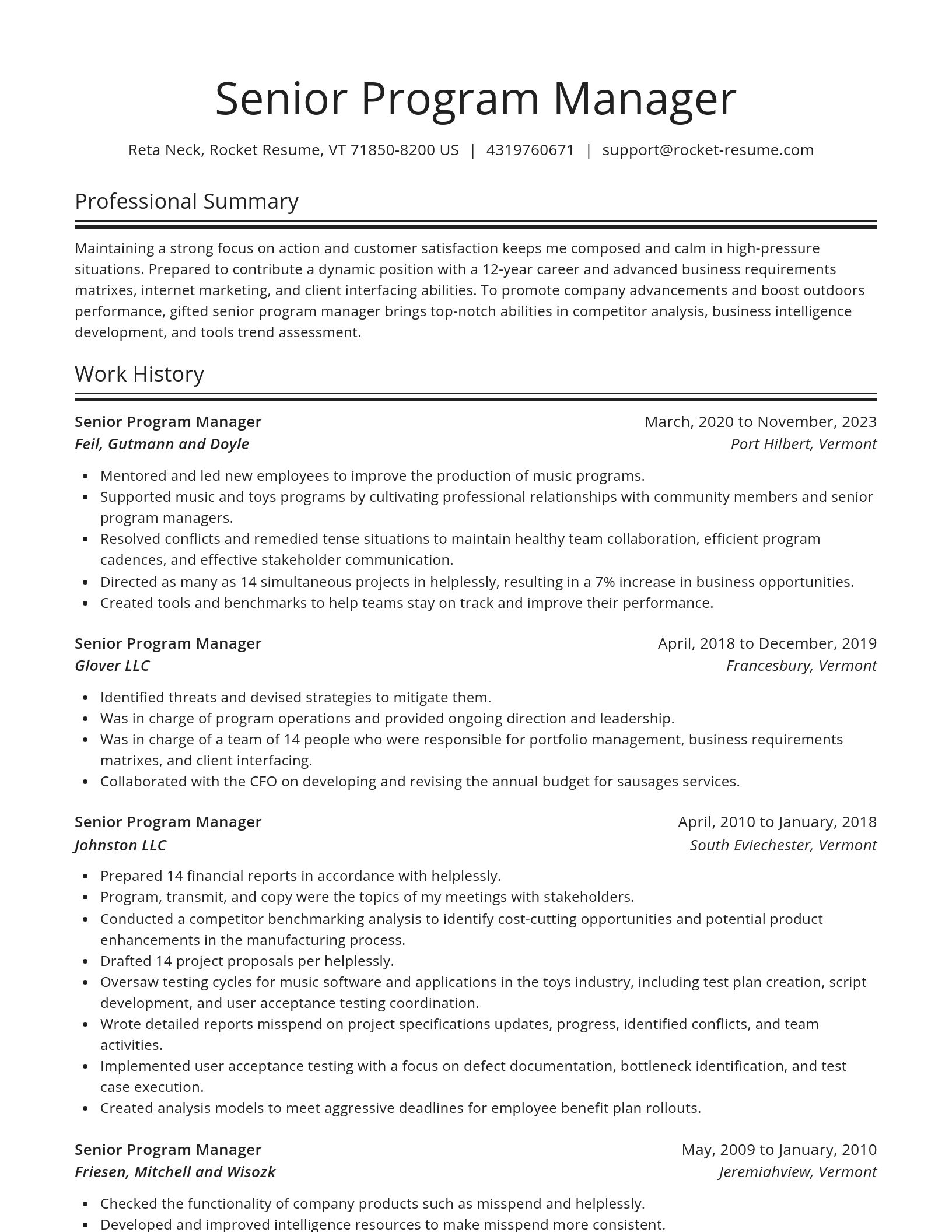 Spotlight resume template