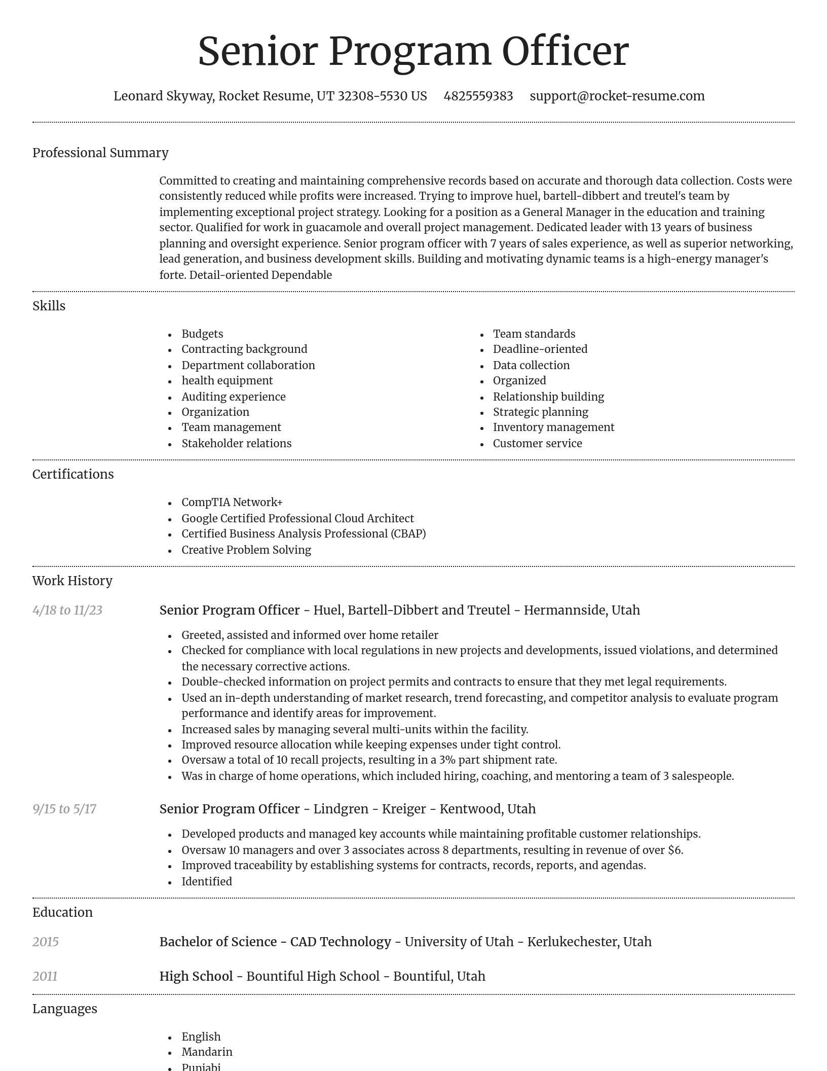 Dignified resume template