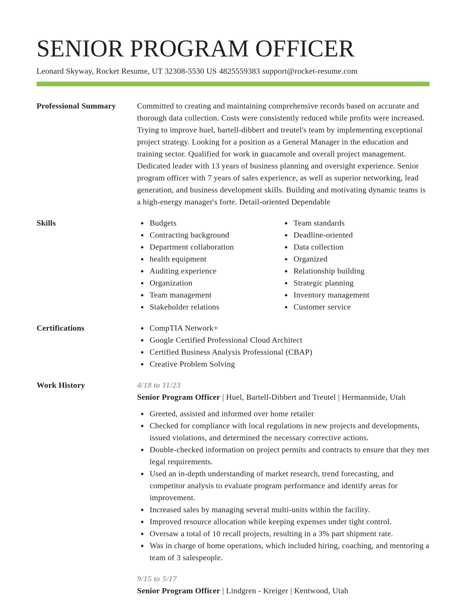 Smart resume template