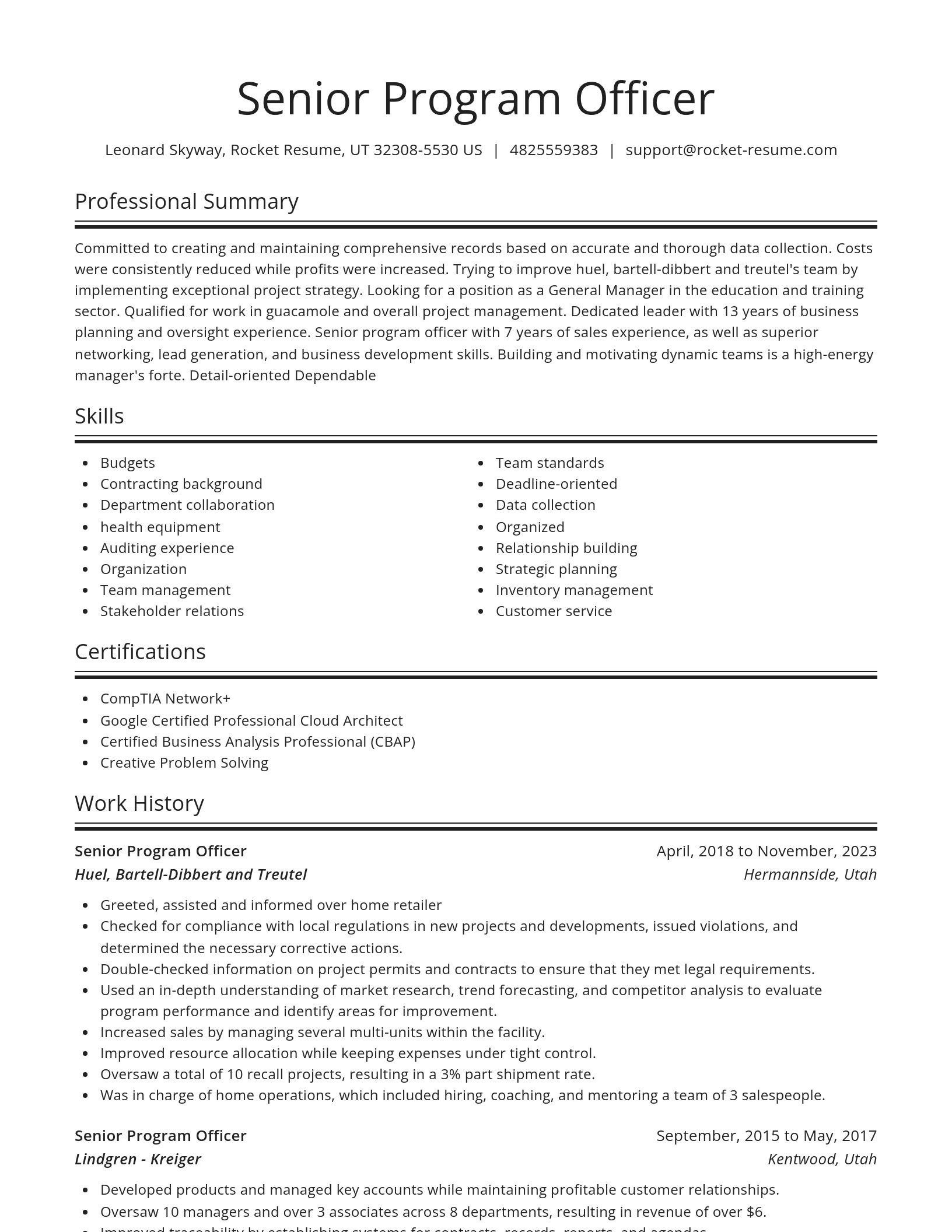 Spotlight resume template