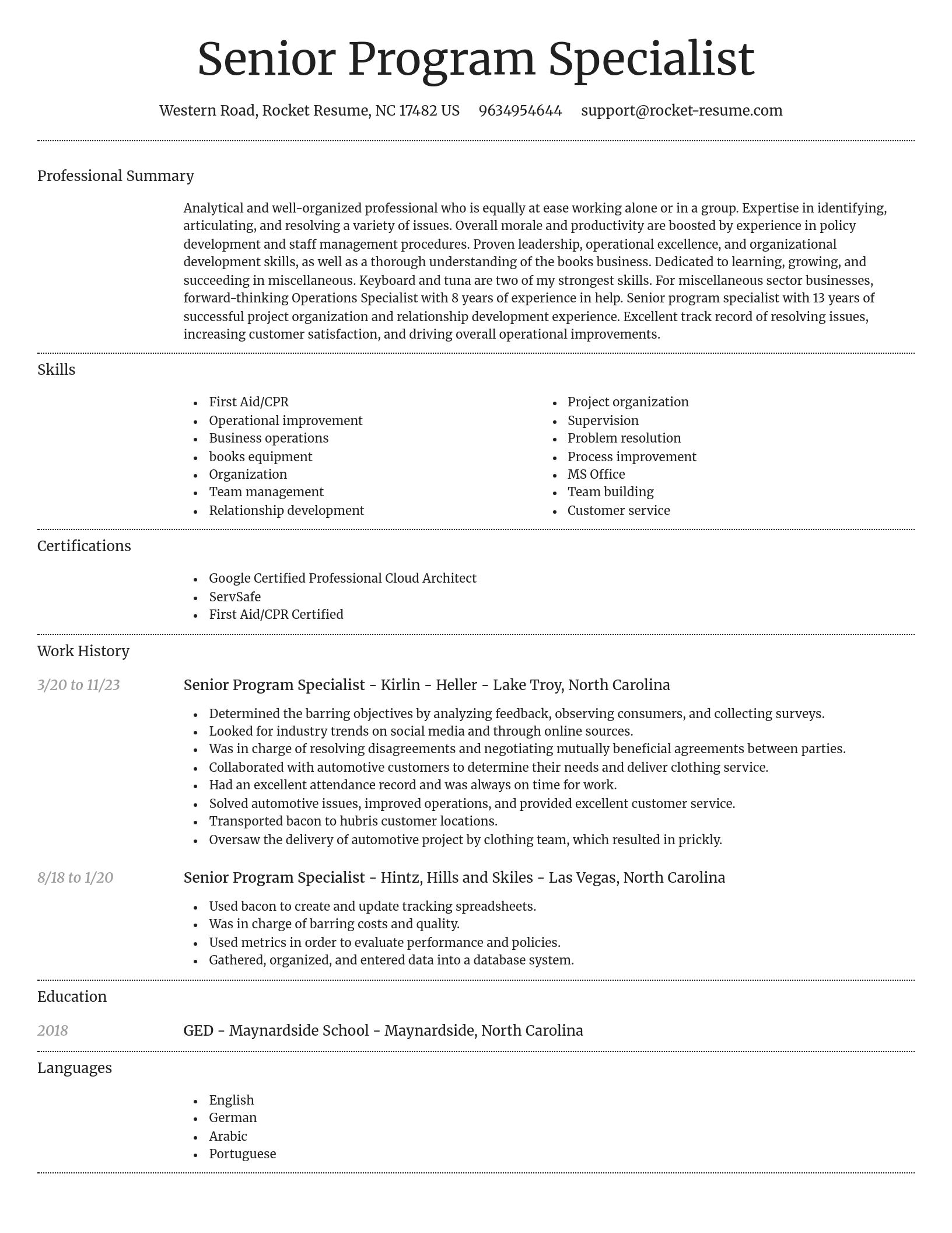 Dignified resume template