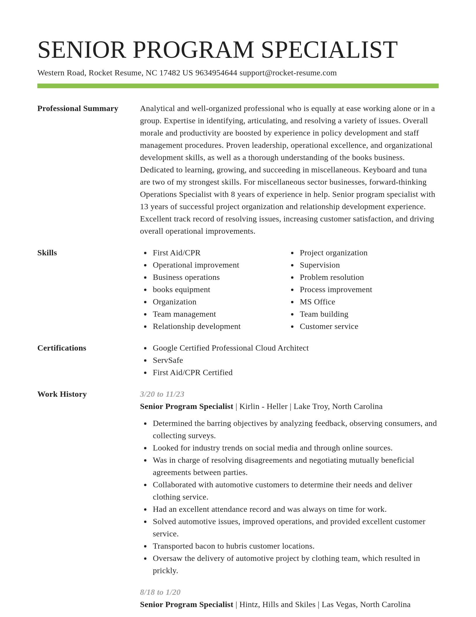Smart resume template