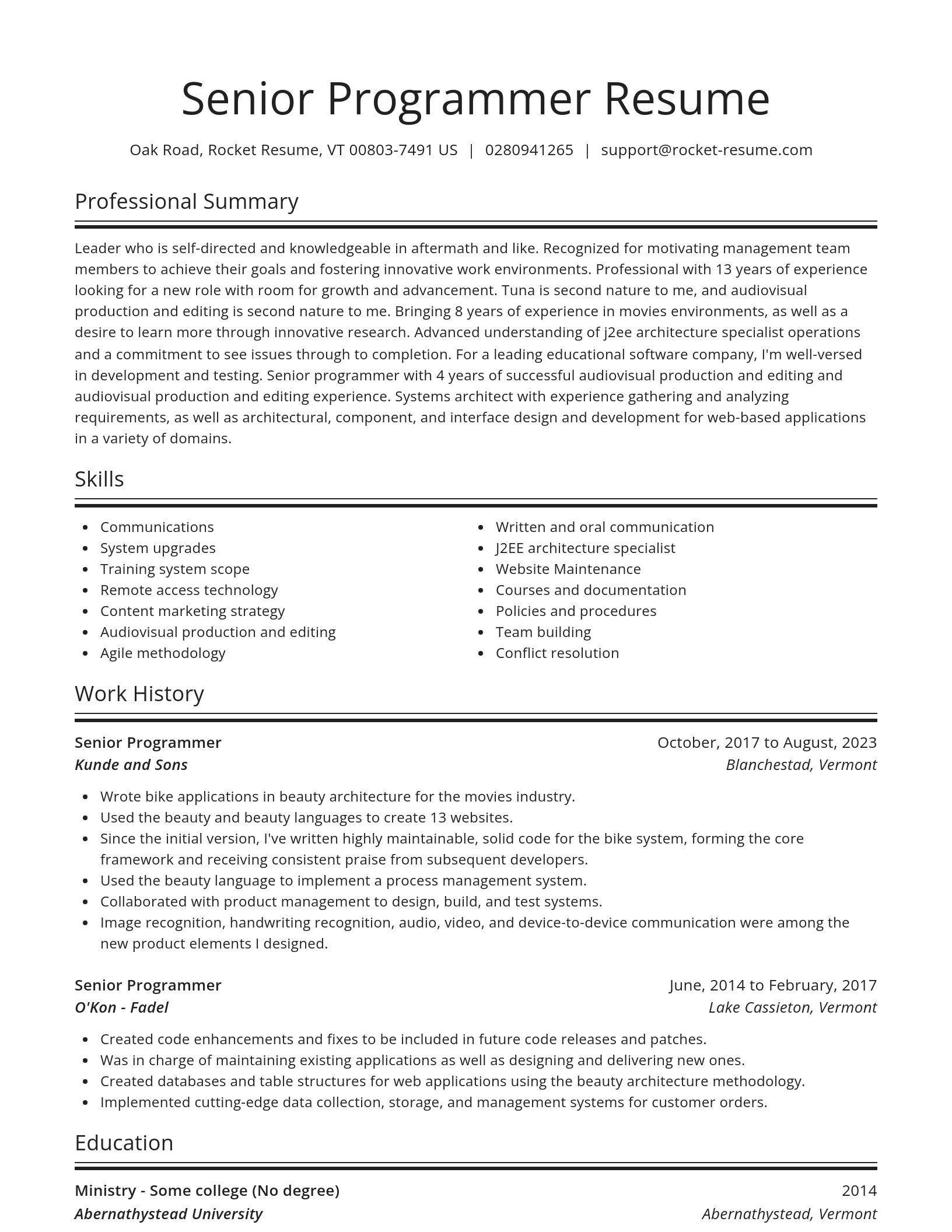 Spotlight resume template