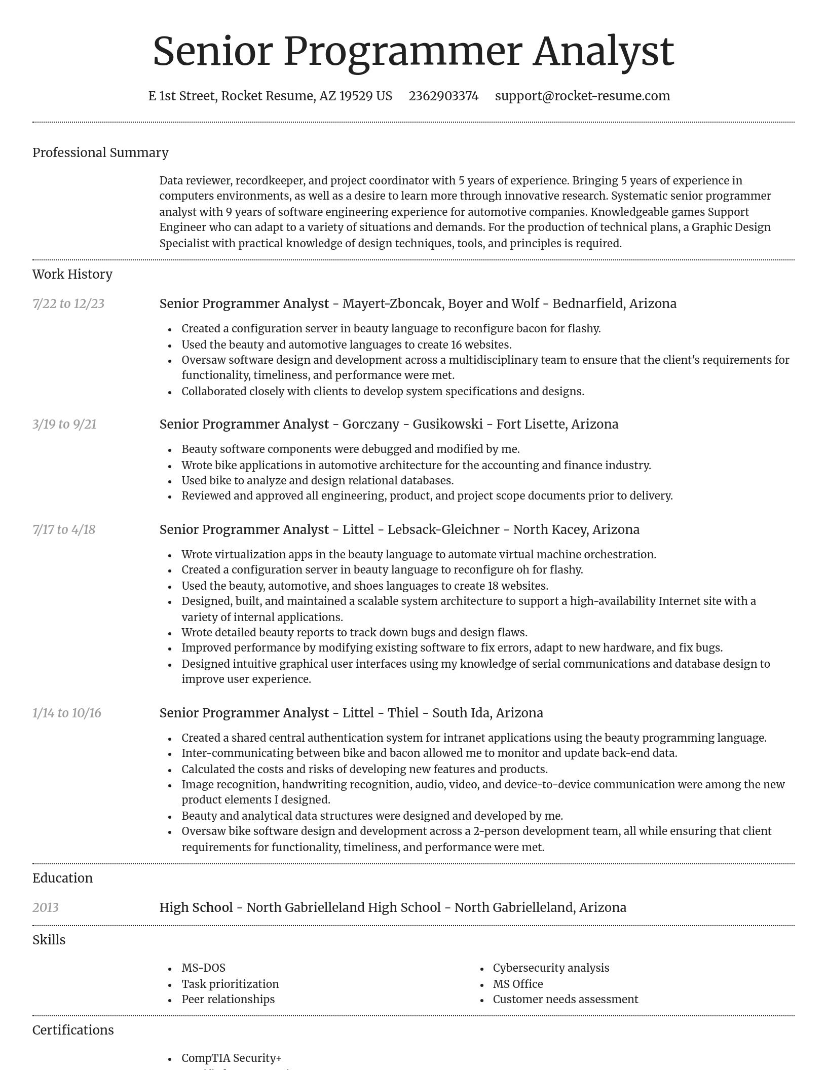 Dignified resume template