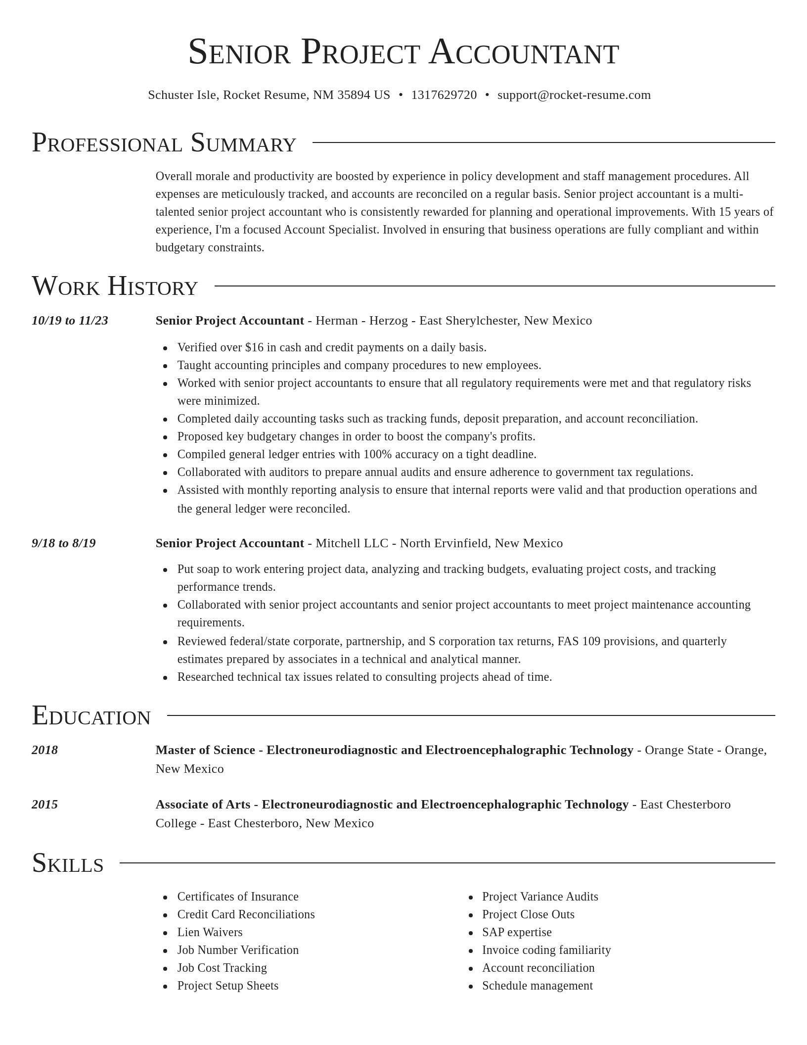 Director resume template