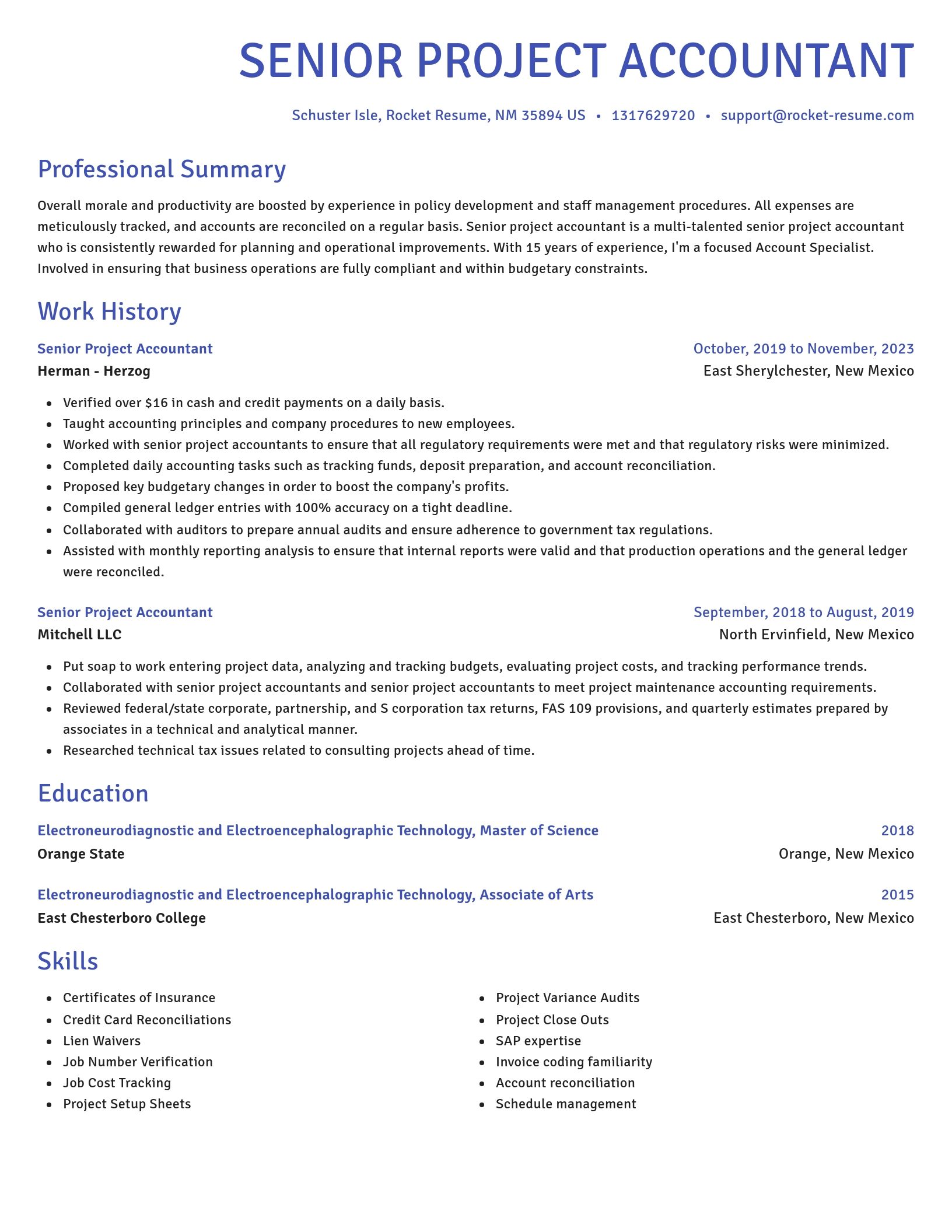Novel resume template
