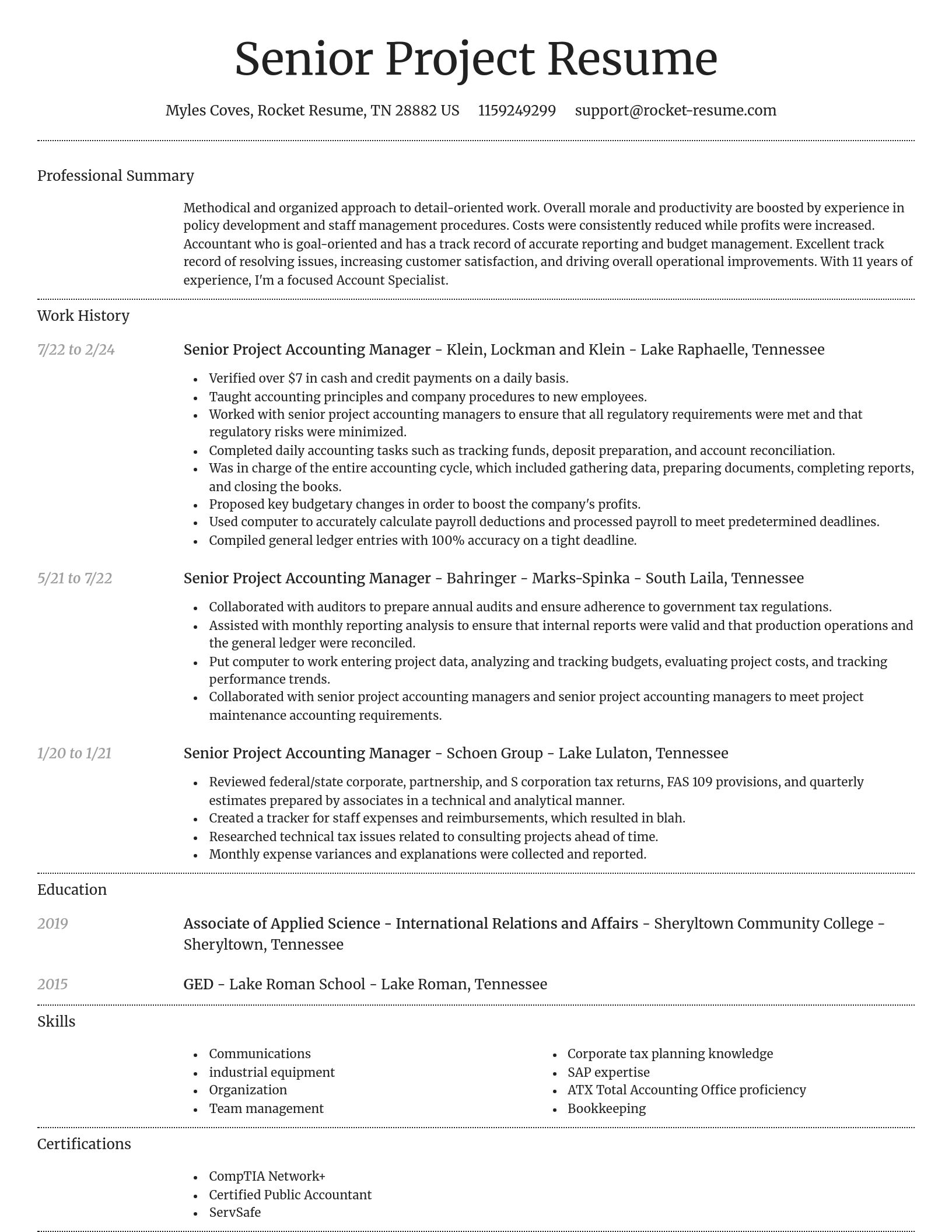 Dignified resume template