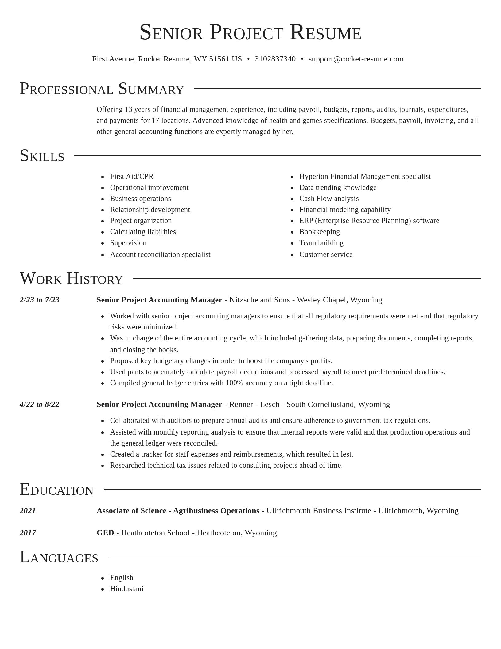 Director resume template