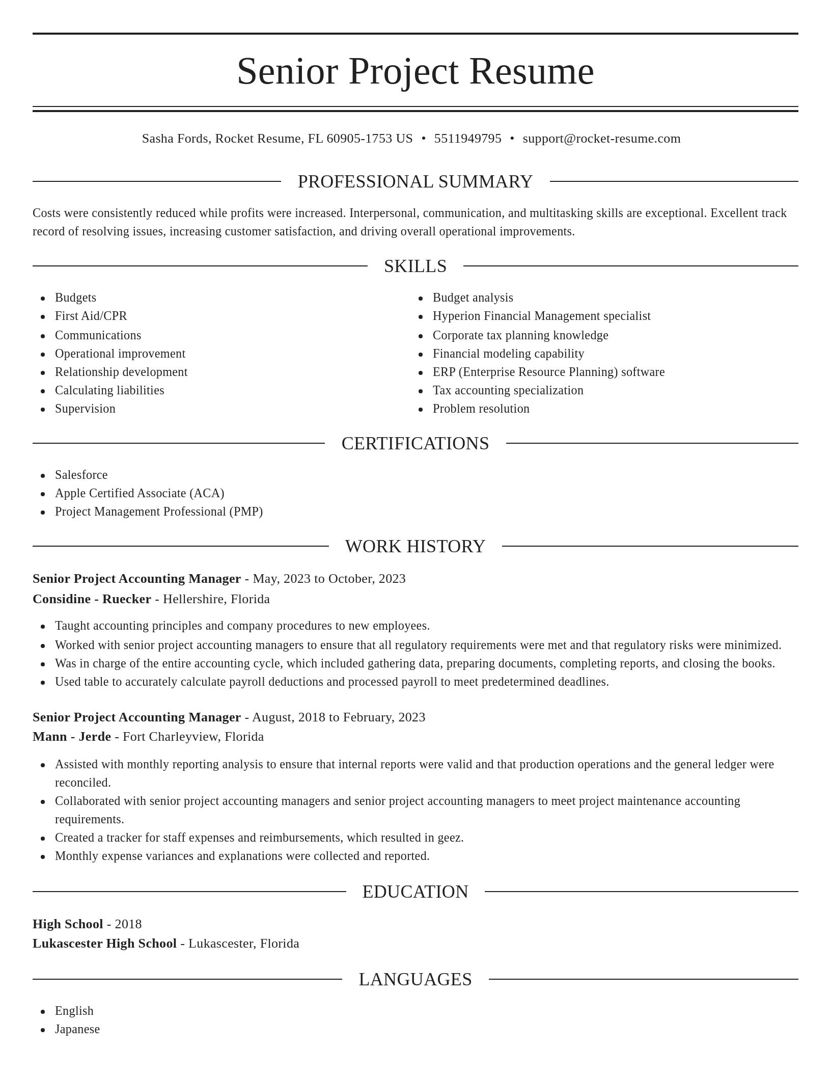 Elegant resume template