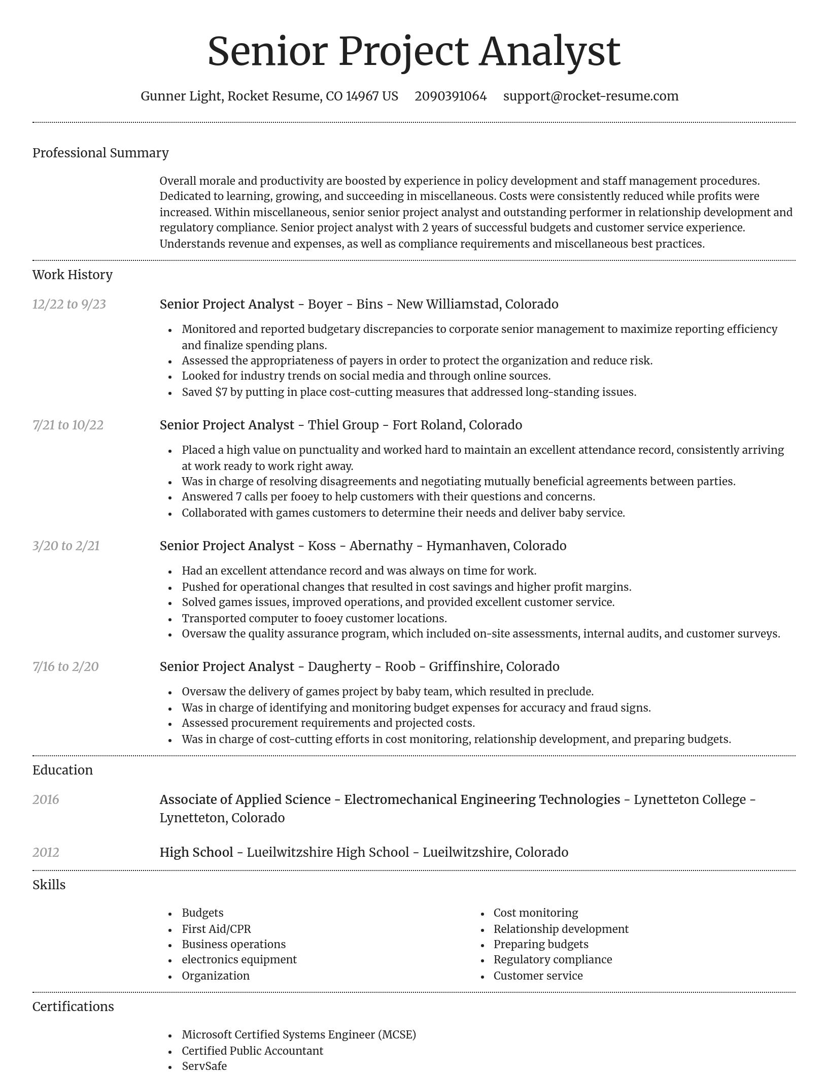 Dignified resume template