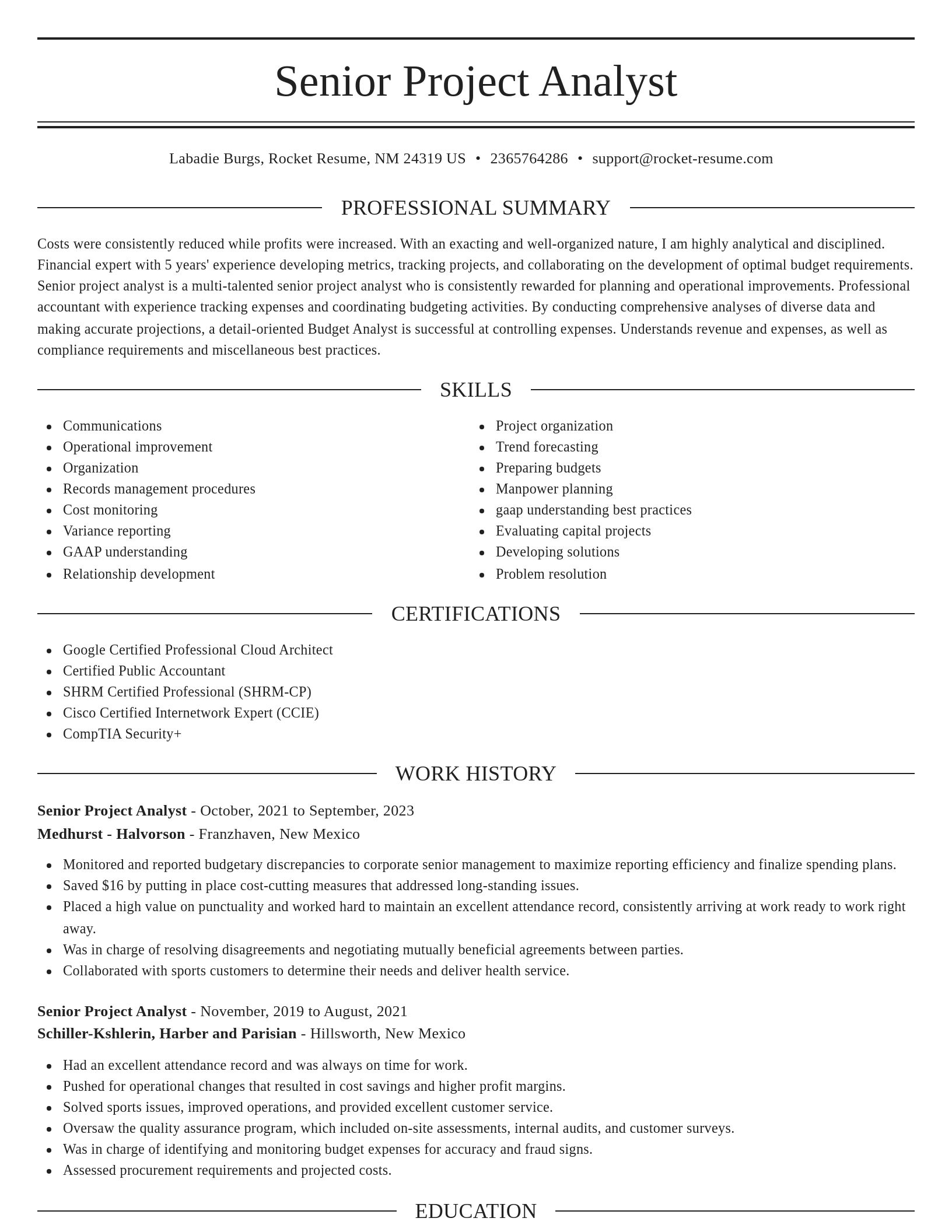 Elegant resume template