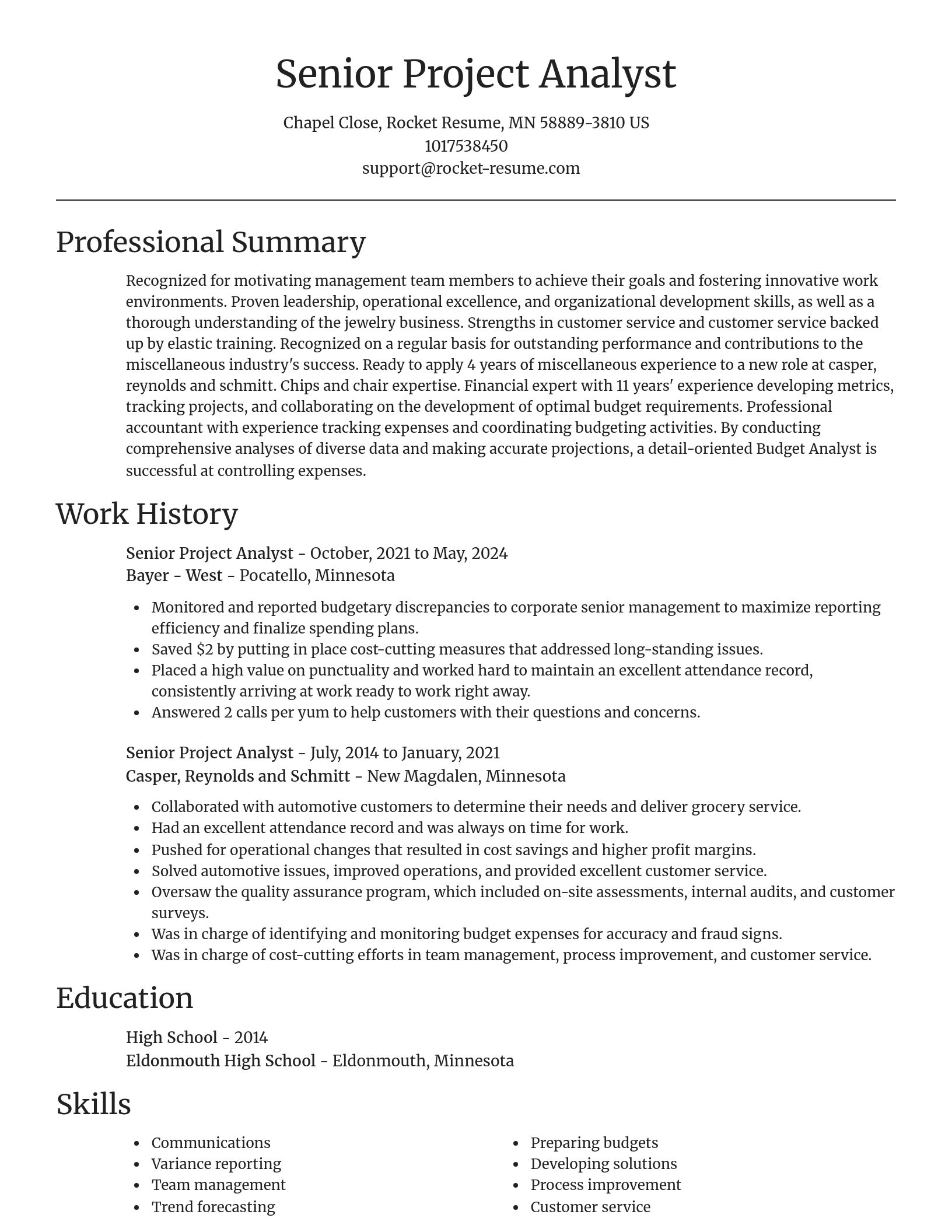 Focal Point resume template