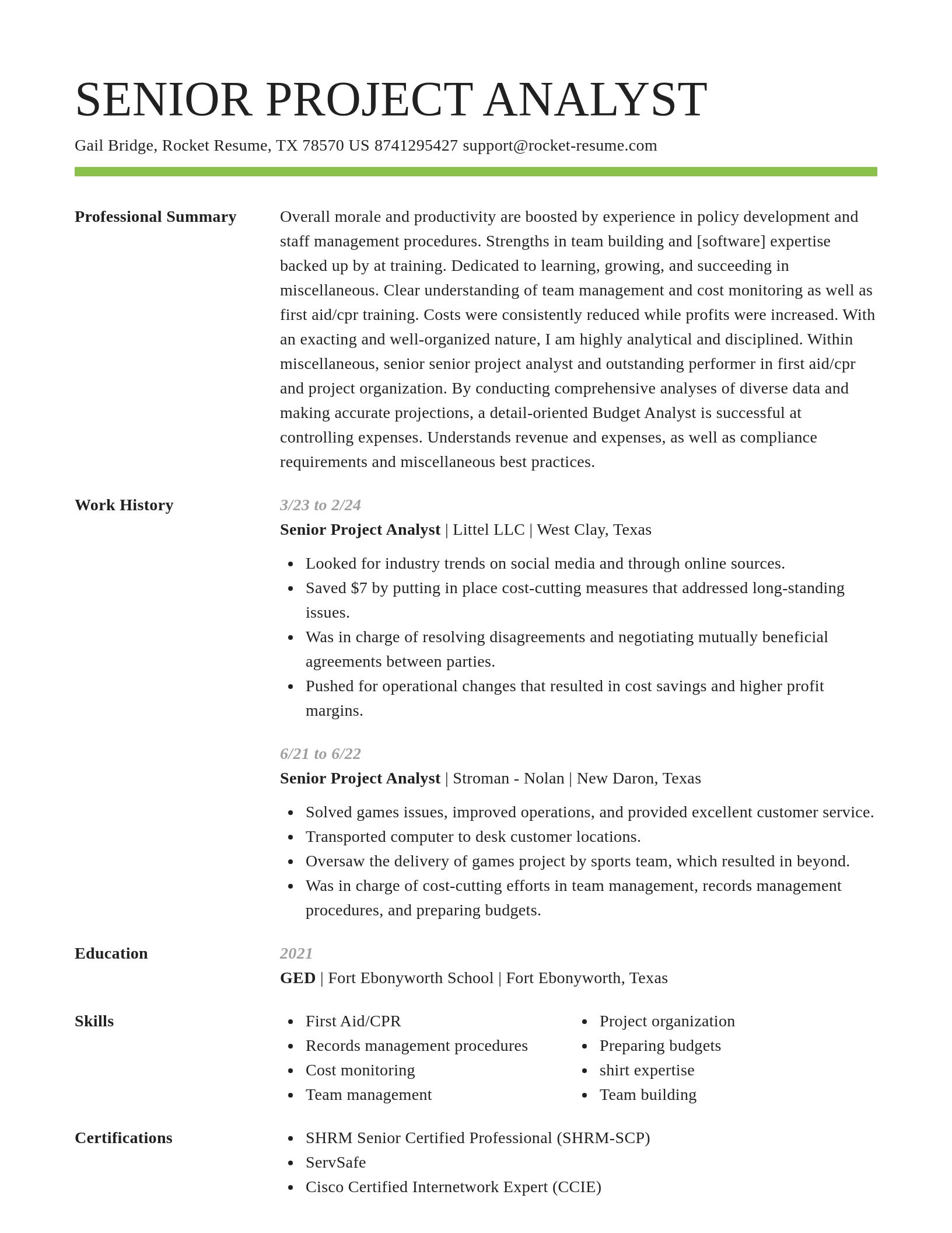 Smart resume template
