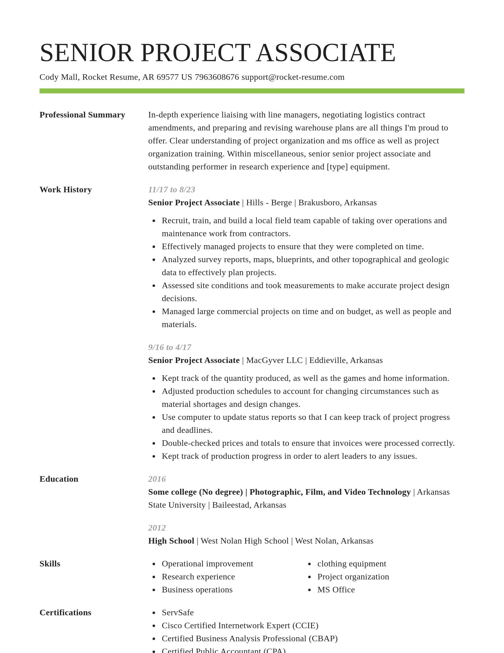 Smart resume template