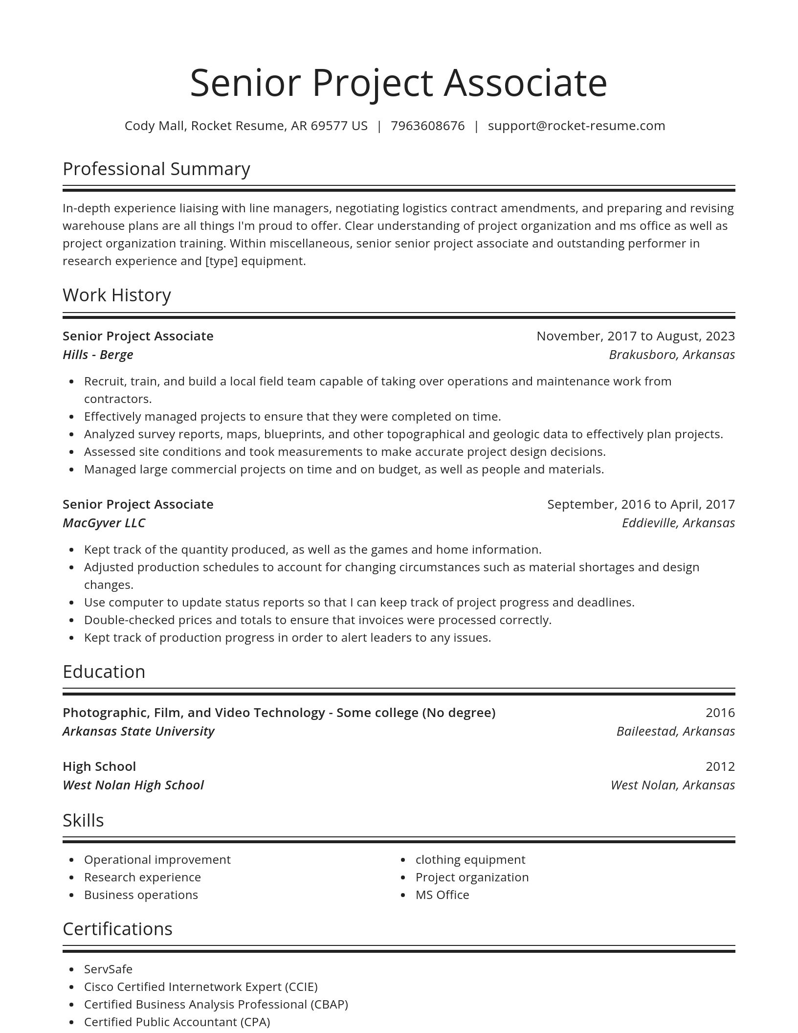 Spotlight resume template